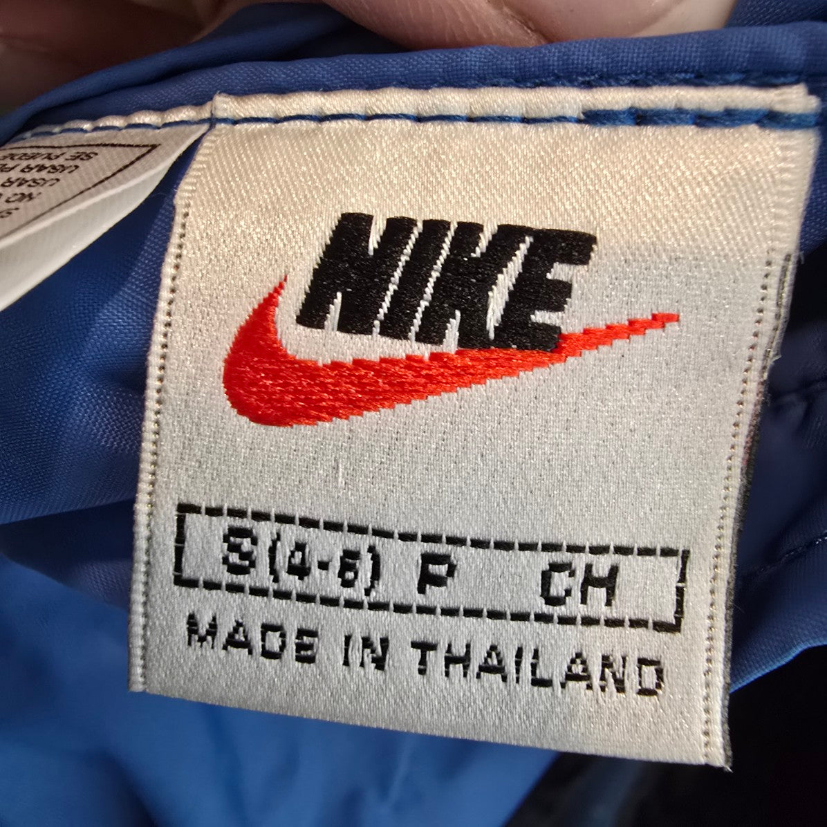 Vintage Nike 90s Grey & Blue Reversible Bomber Jacket Size S