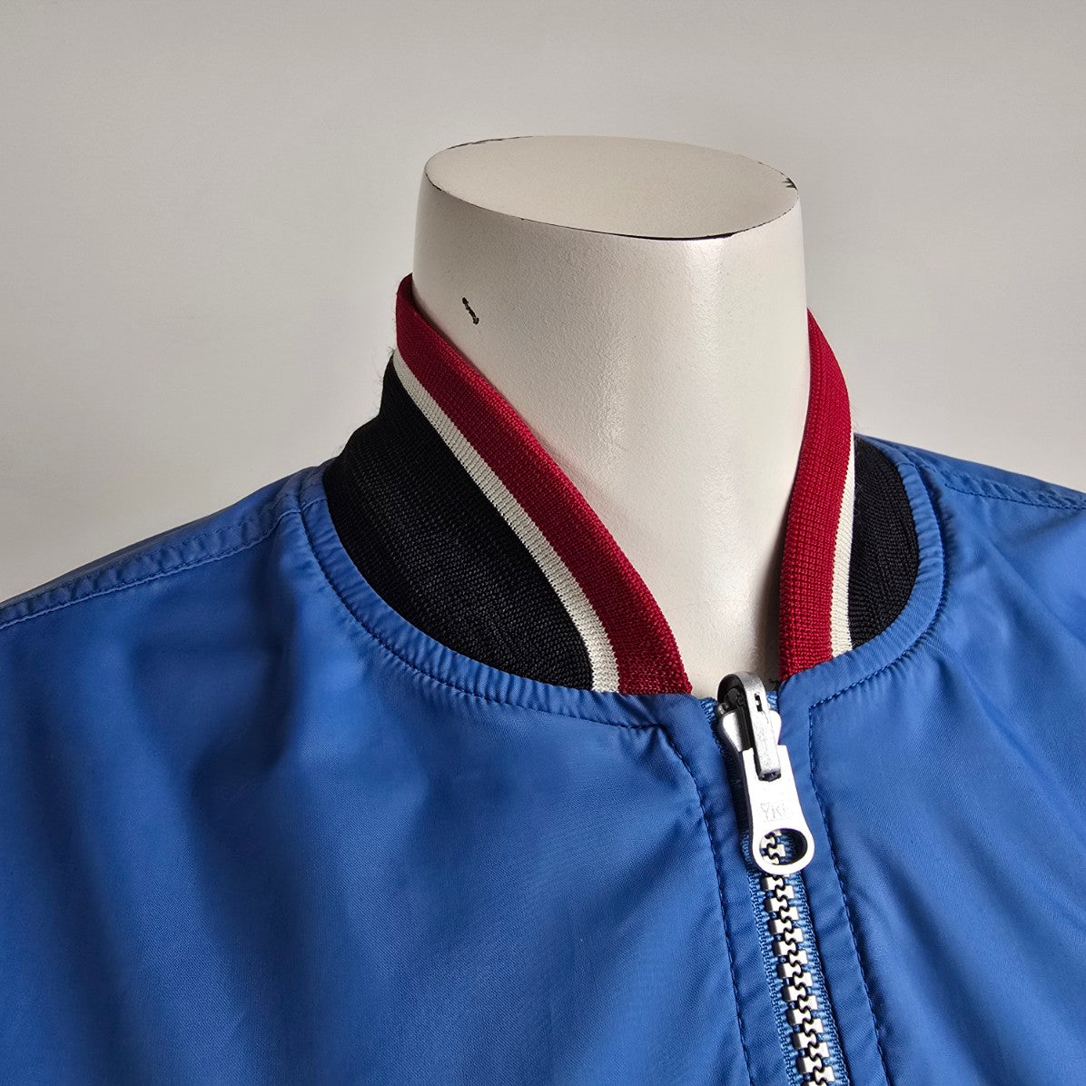 Vintage Nike 90s Grey & Blue Reversible Bomber Jacket Size S