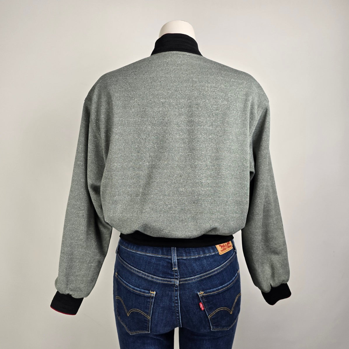 Vintage Nike 90s Grey & Blue Reversible Bomber Jacket Size S