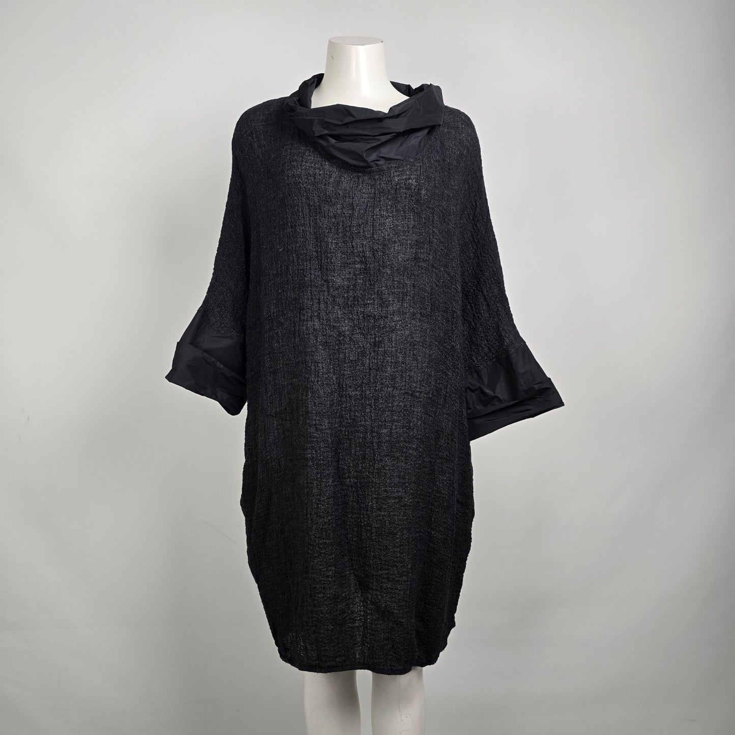 Igor Black Linen Pearl Dress Tunic Size Xl