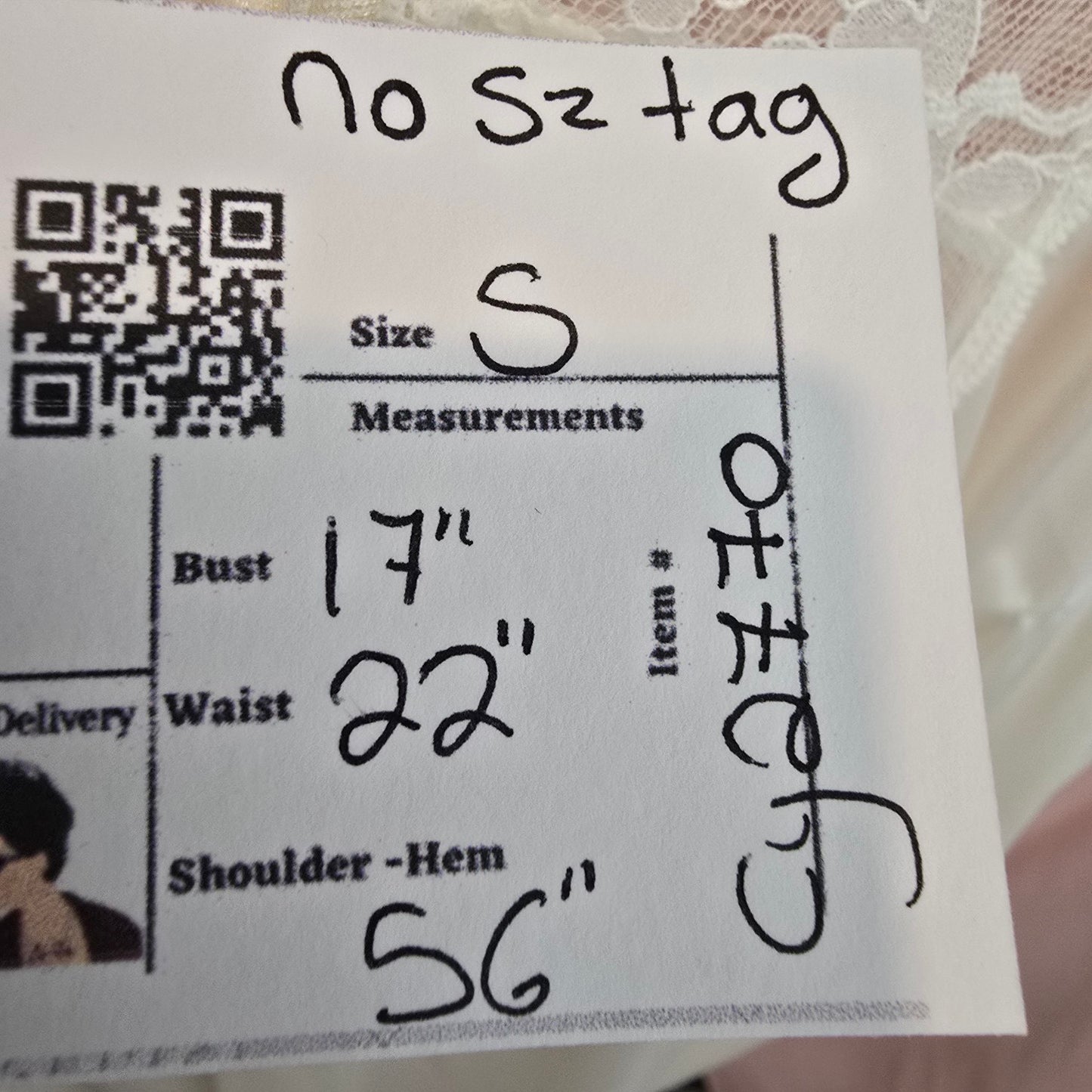 Vintage White Lace Lingerie Slip Dress Size S