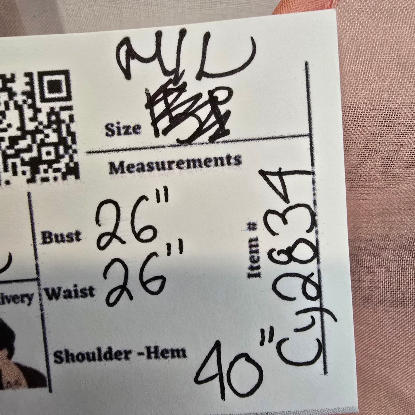 Vintage Pink Sheer Neck Tie Jacket Cardigan Size M