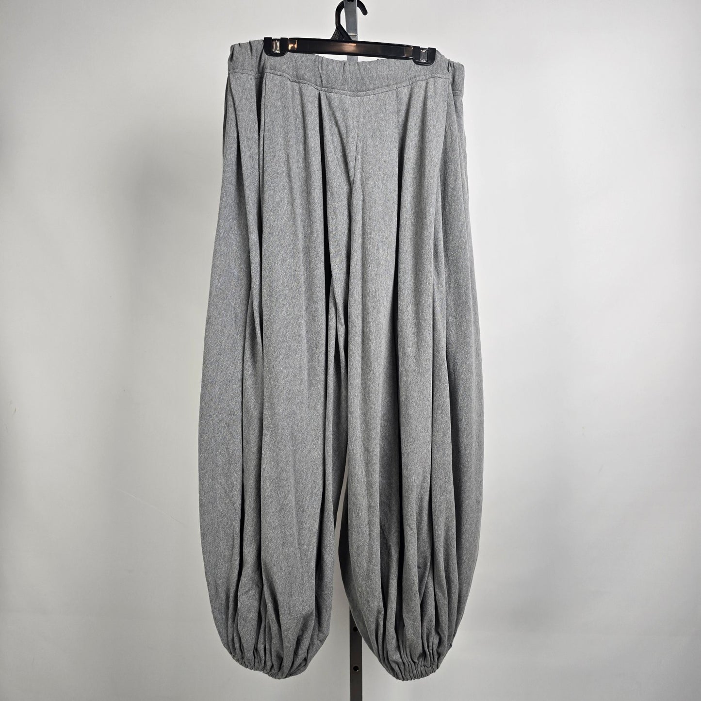 Handmade Grey Draped Wide Leg Pants Size XL