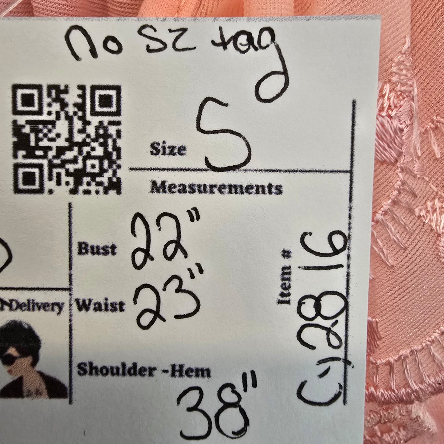 Vintage Pink Ruffle Lingerie Dress Night Gown Size S