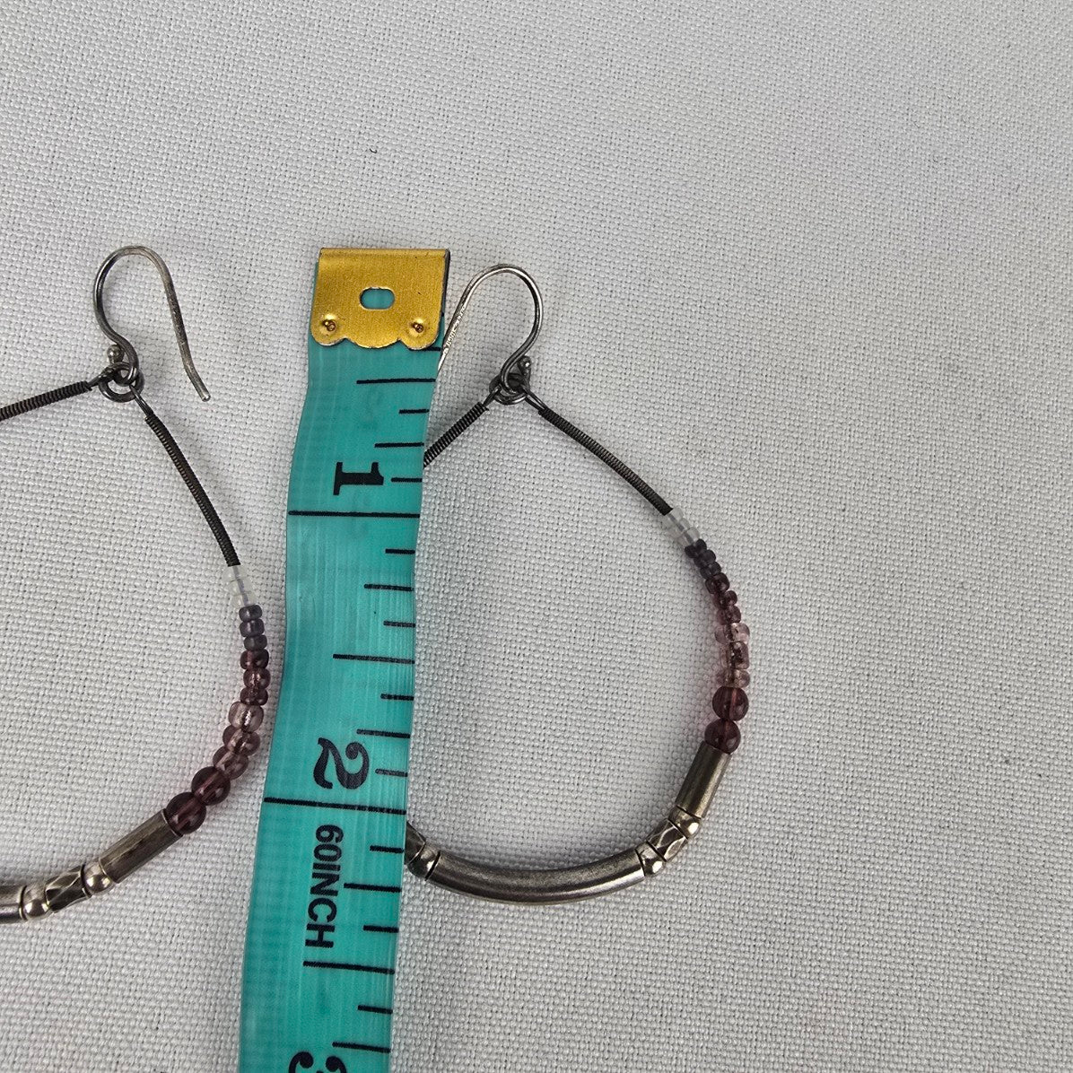 Silpada Sterling Silver Purple PANACHE Glass Bead Earrings