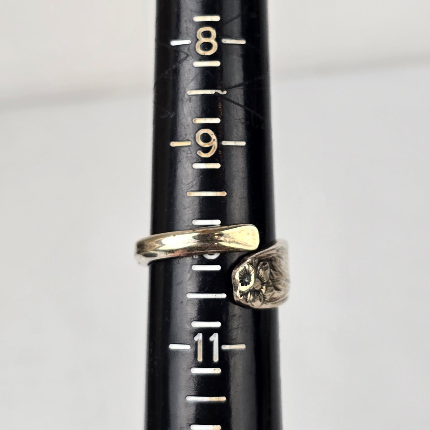 Silverware Floral Ring Size 10 Adjustable