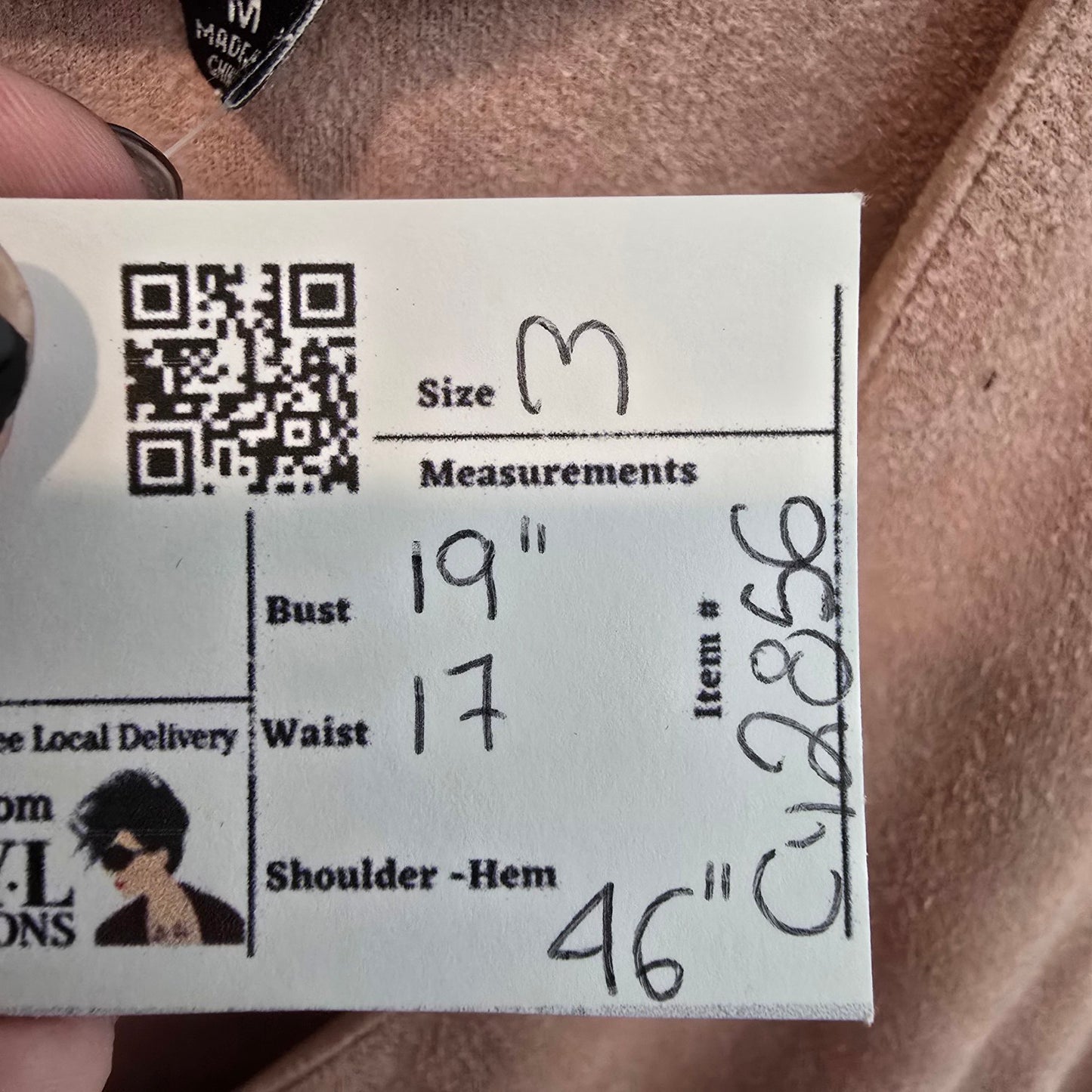 joh Pink Faux Suede Fringe Midi Dress Size M