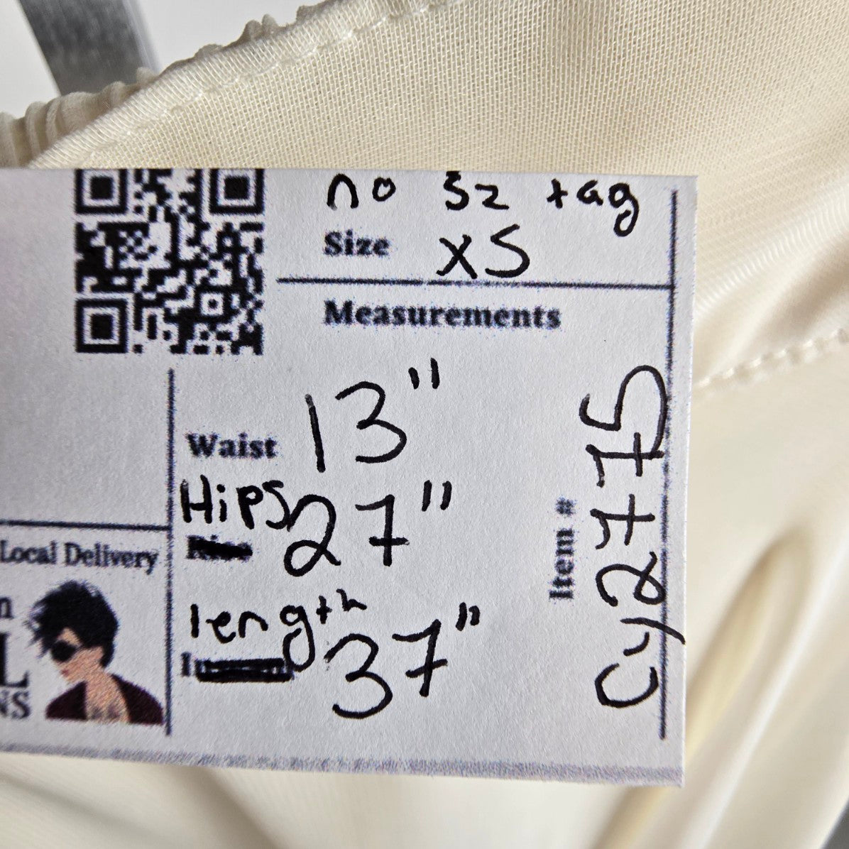 Vintage White Chiffon Long Maxi Skirt Size XS/S