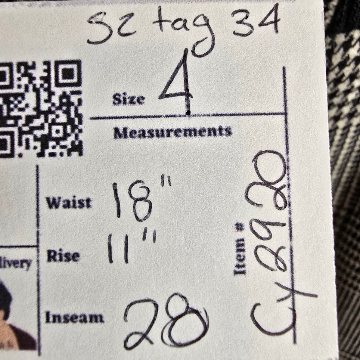 Le 31 Black Houndstooth Jogger Pants Size 34