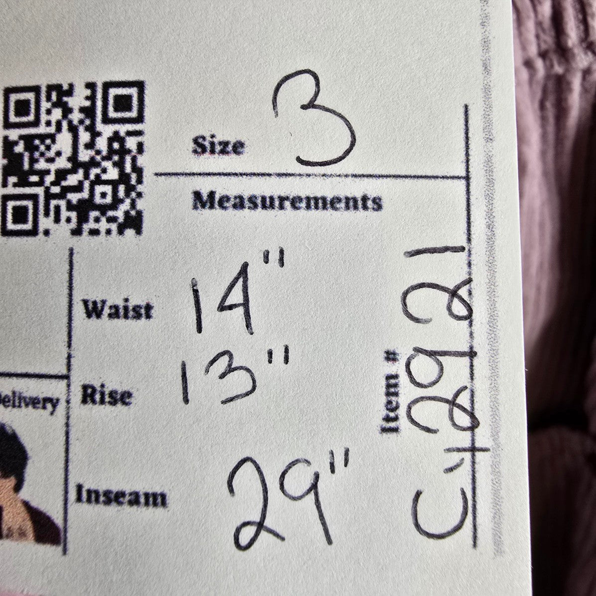 Empyre Tori Seafog Lavender Corduroy Skate Pants Size 3