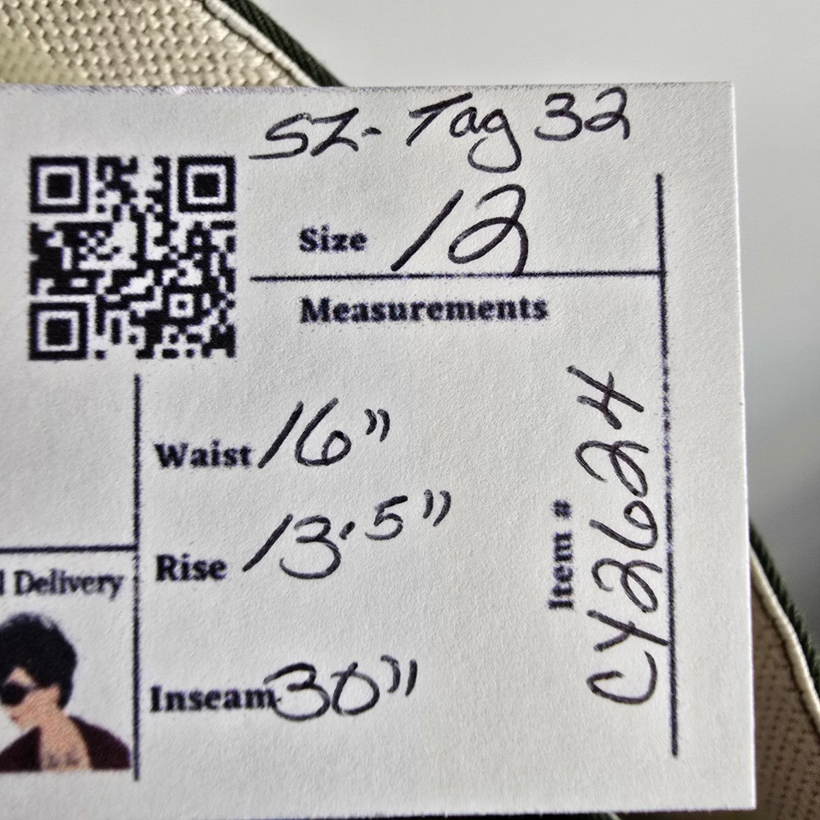 Vintage Alpine Joe Green Cotton Khaki Pants Size 32