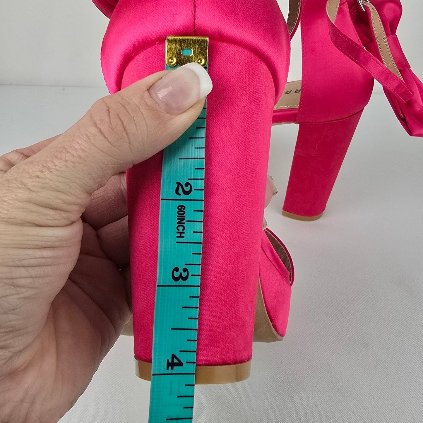 Torrid Pink Bow Detail Platform Heels Size 8W