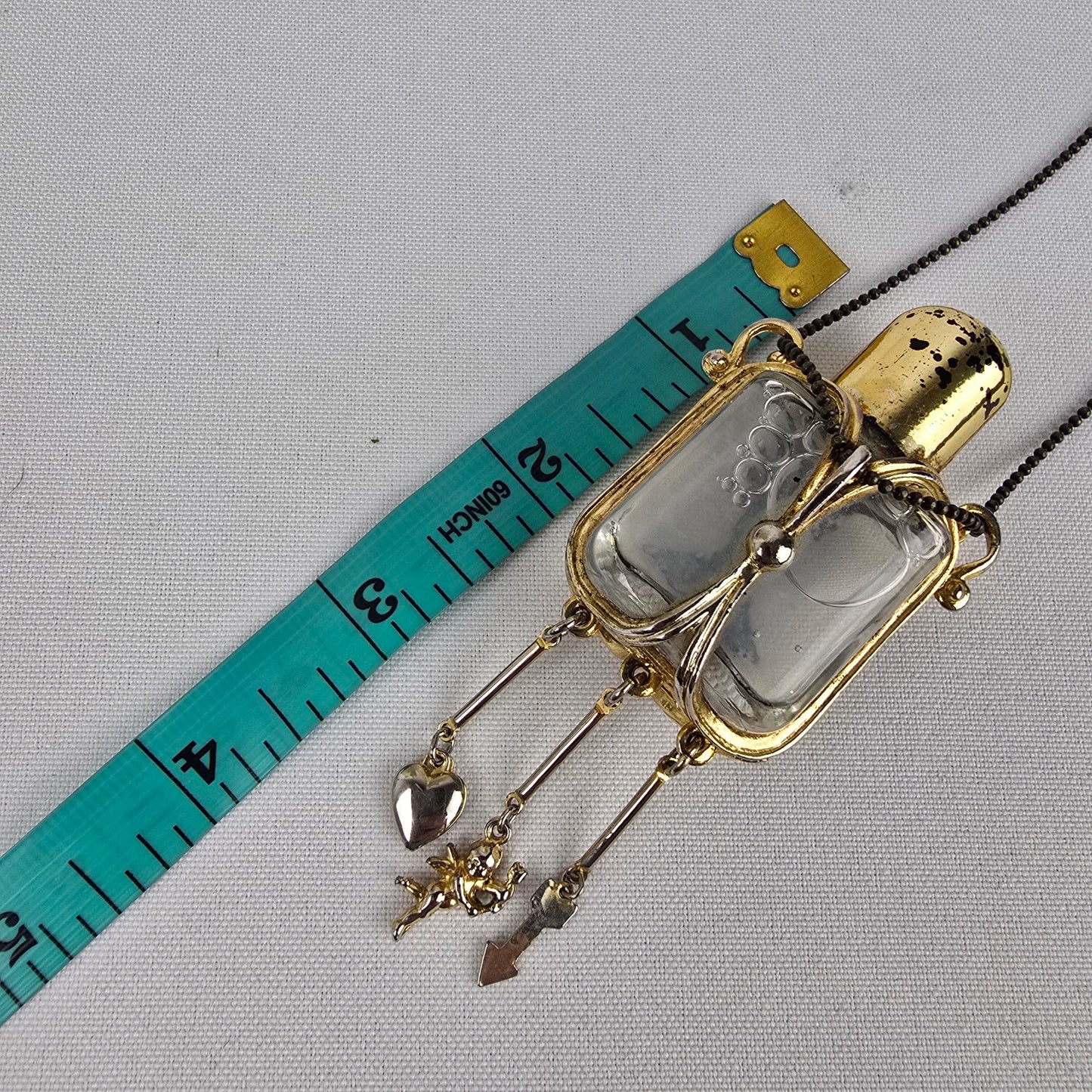 Vintage Gold Tone Potion Bottle Necklace
