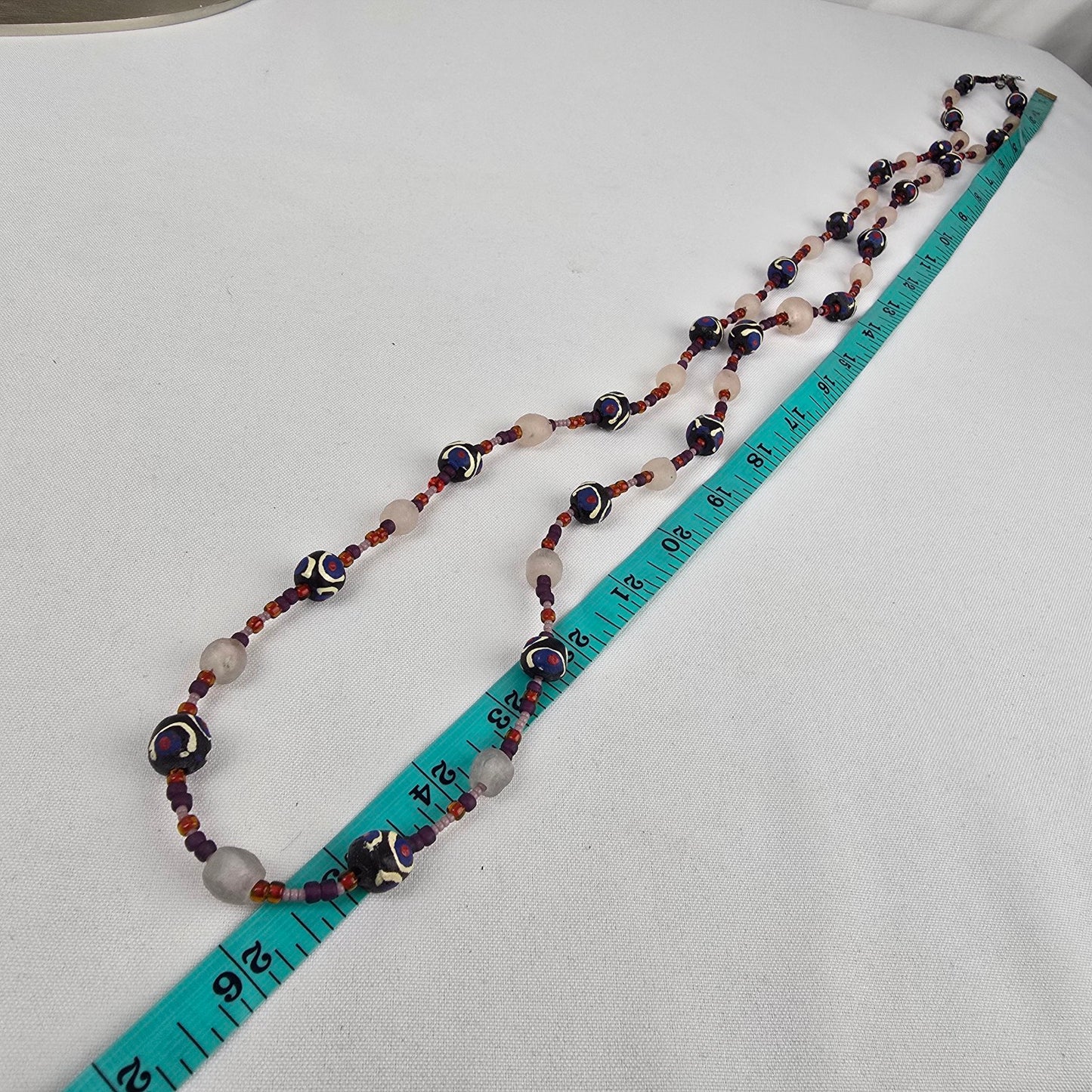 Pink Natural Stone Beaded Long Necklace