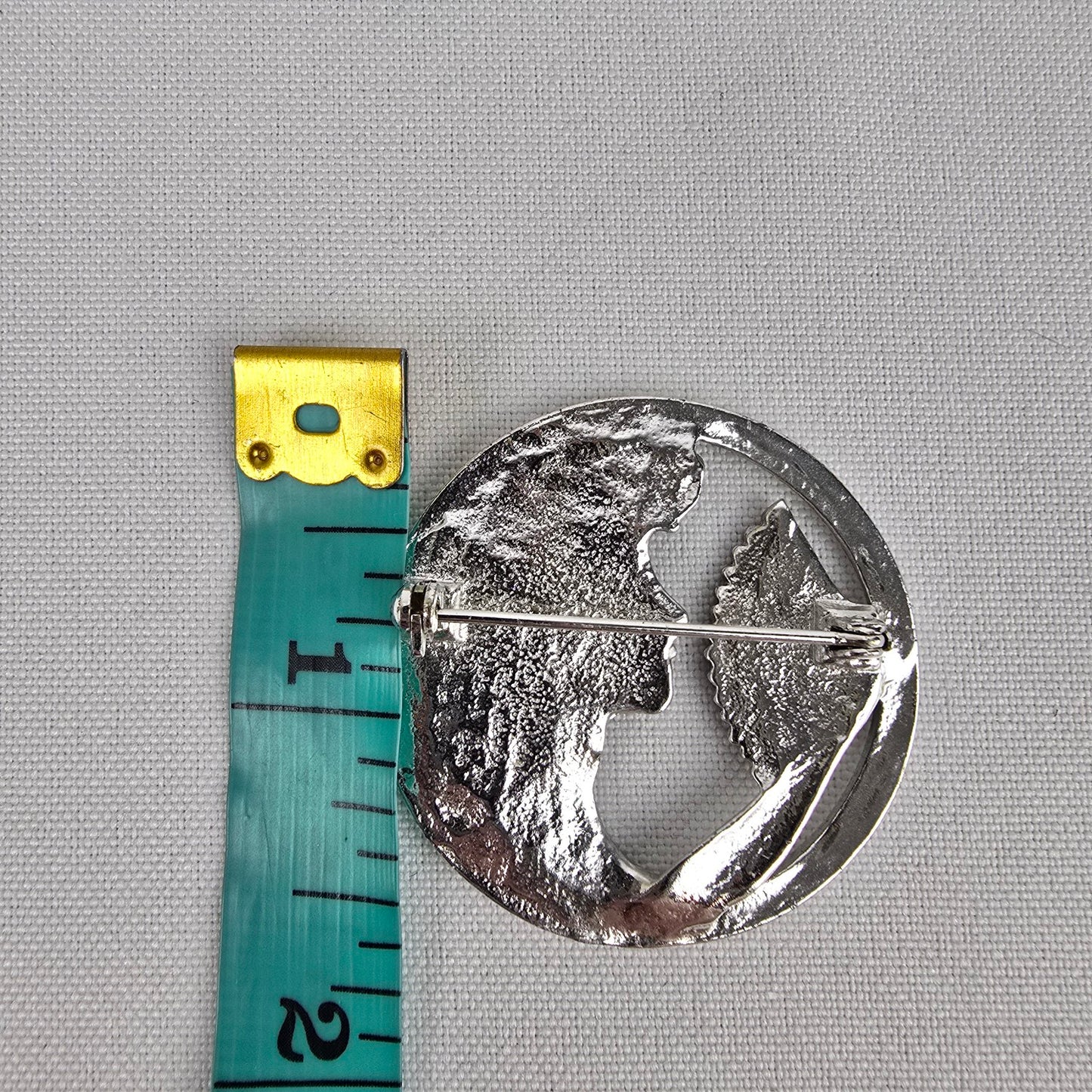 Vintage Art Nouveau Silver Lady Face Brooch