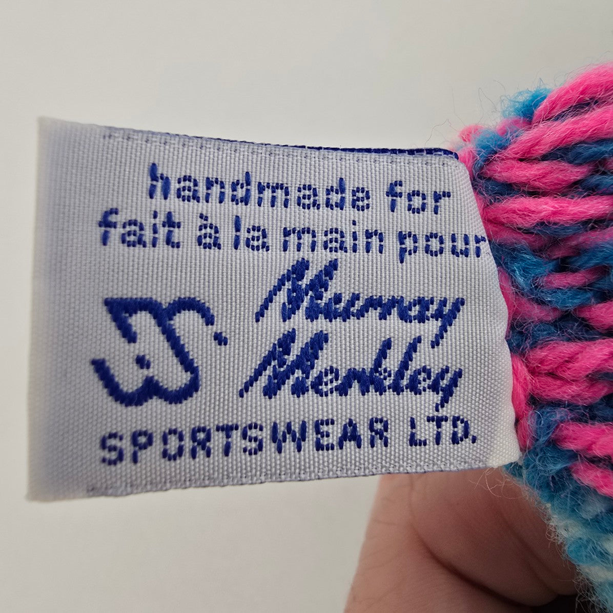 Vintage Fernie Pink & Blue Wool Toque