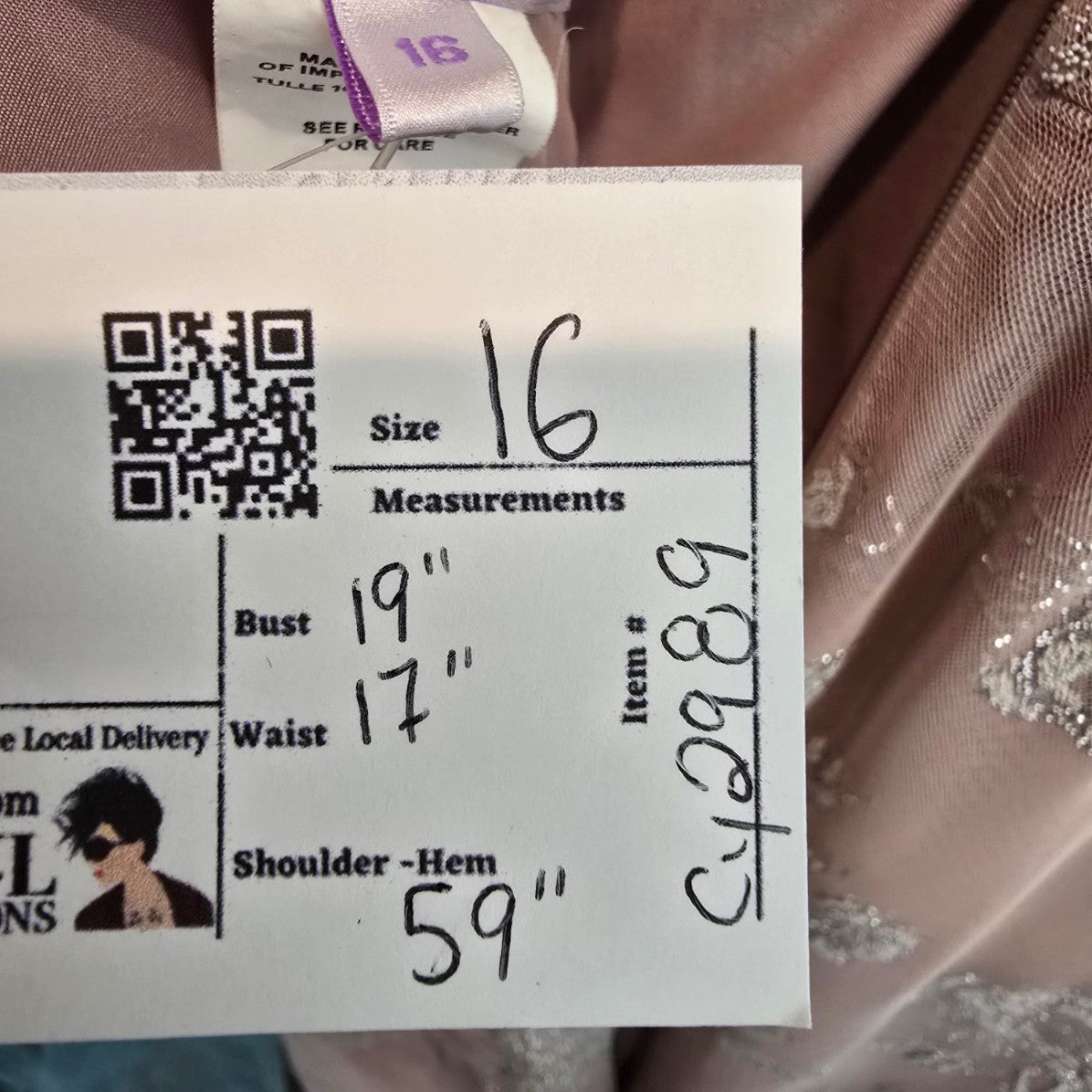 Hayley Paige Occasions Pink Sparkle Event Dress Size 16