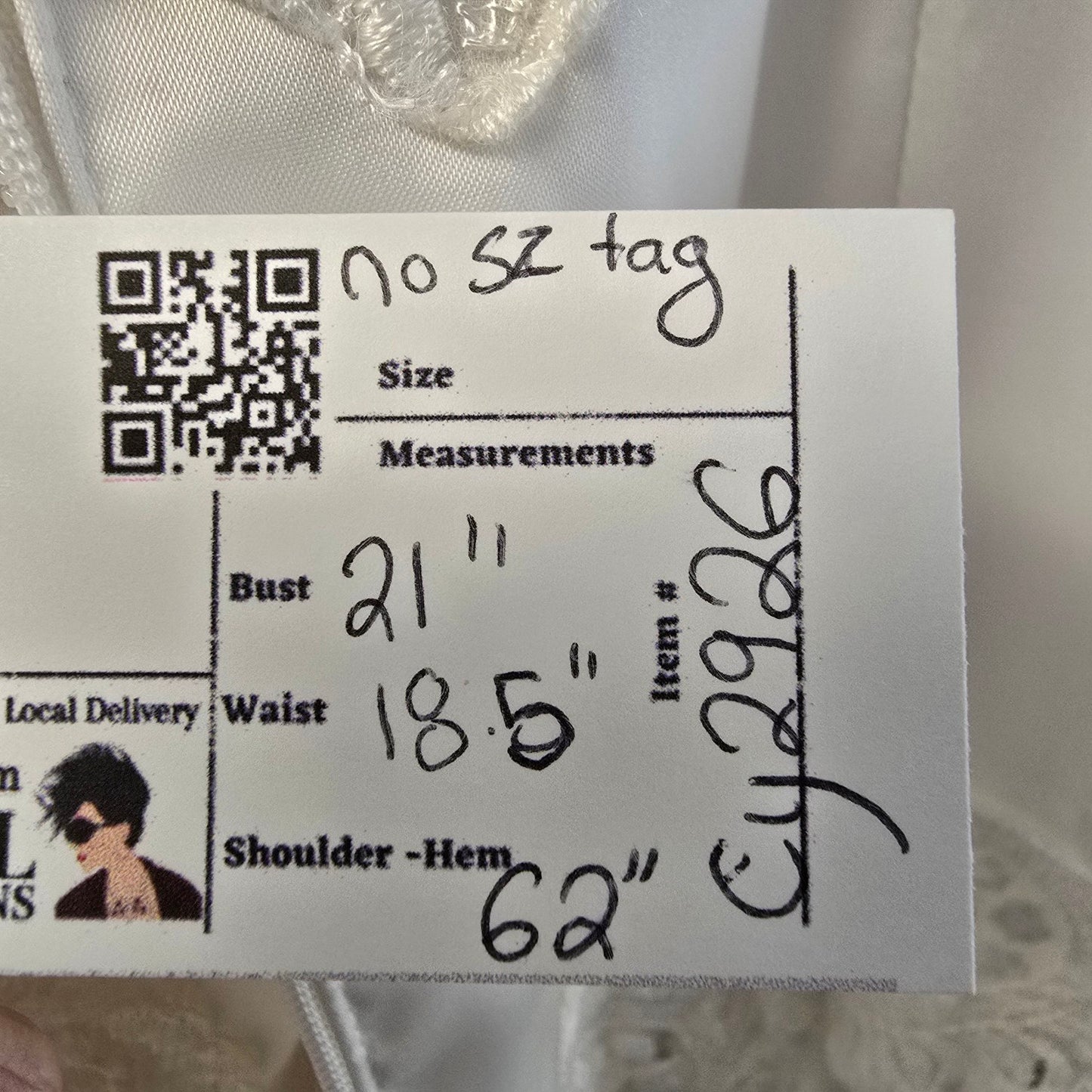 Vintage Alfred Angelo White 80s Puff Sleeve Wedding Dress Size M/L