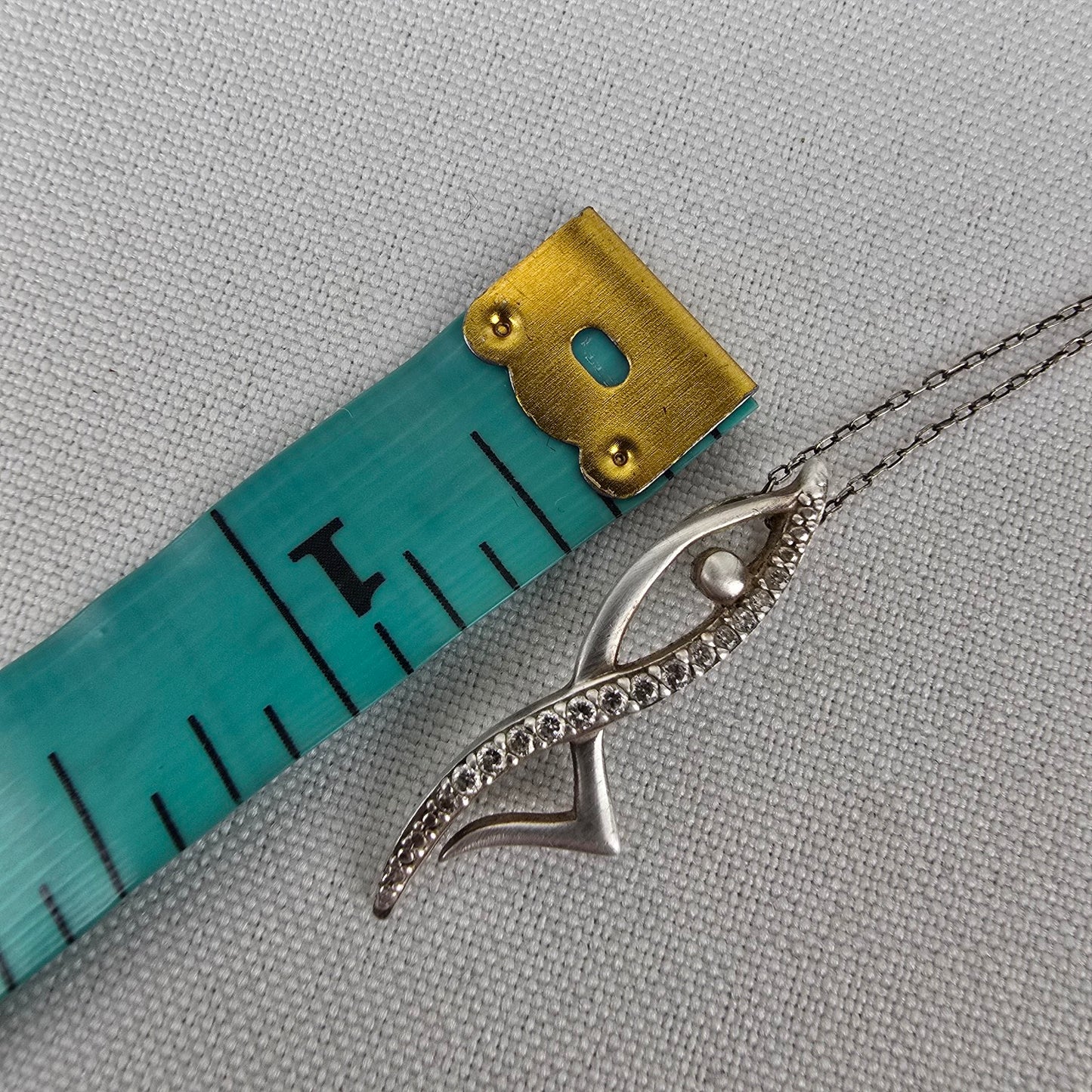 925 Sterling Silver Crystal Pendant Fine Chain Necklace