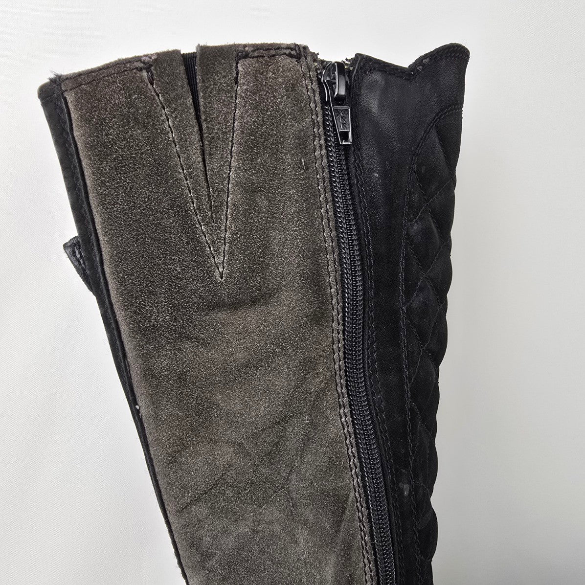 MARC Black & Grey Suede Boots Size 8.5