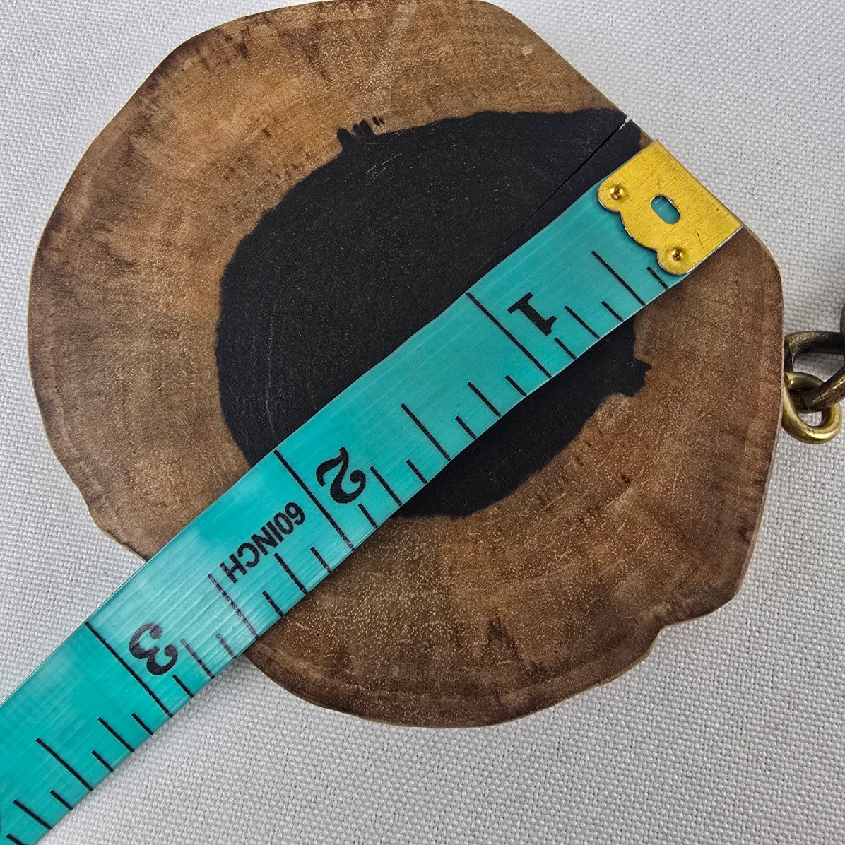 Oversize Wood Pendant Bronze Chunky Chain Necklace