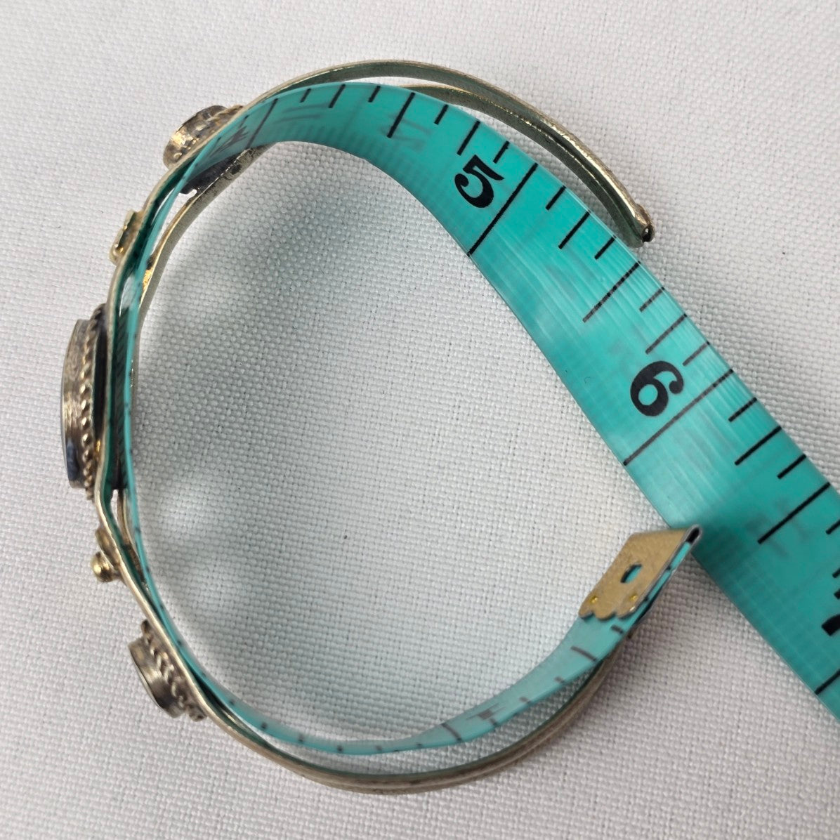 Vintage Lapis Stone Silver Cuff Bracelet