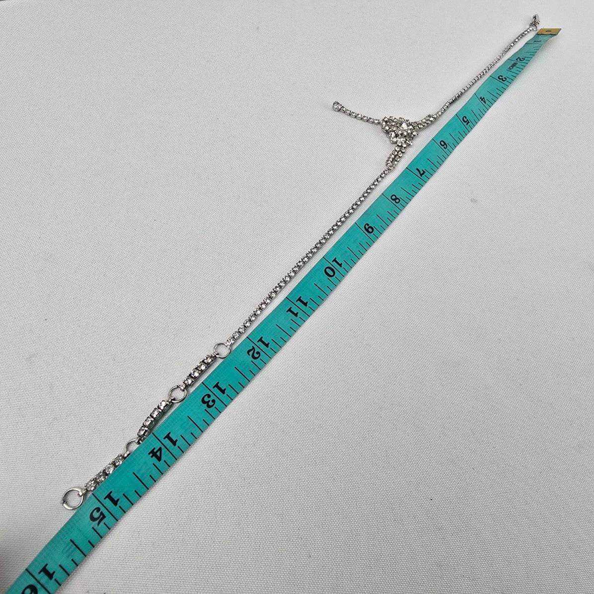 Vintage Jay Flex Sterling Silver Rhinestone Necklace