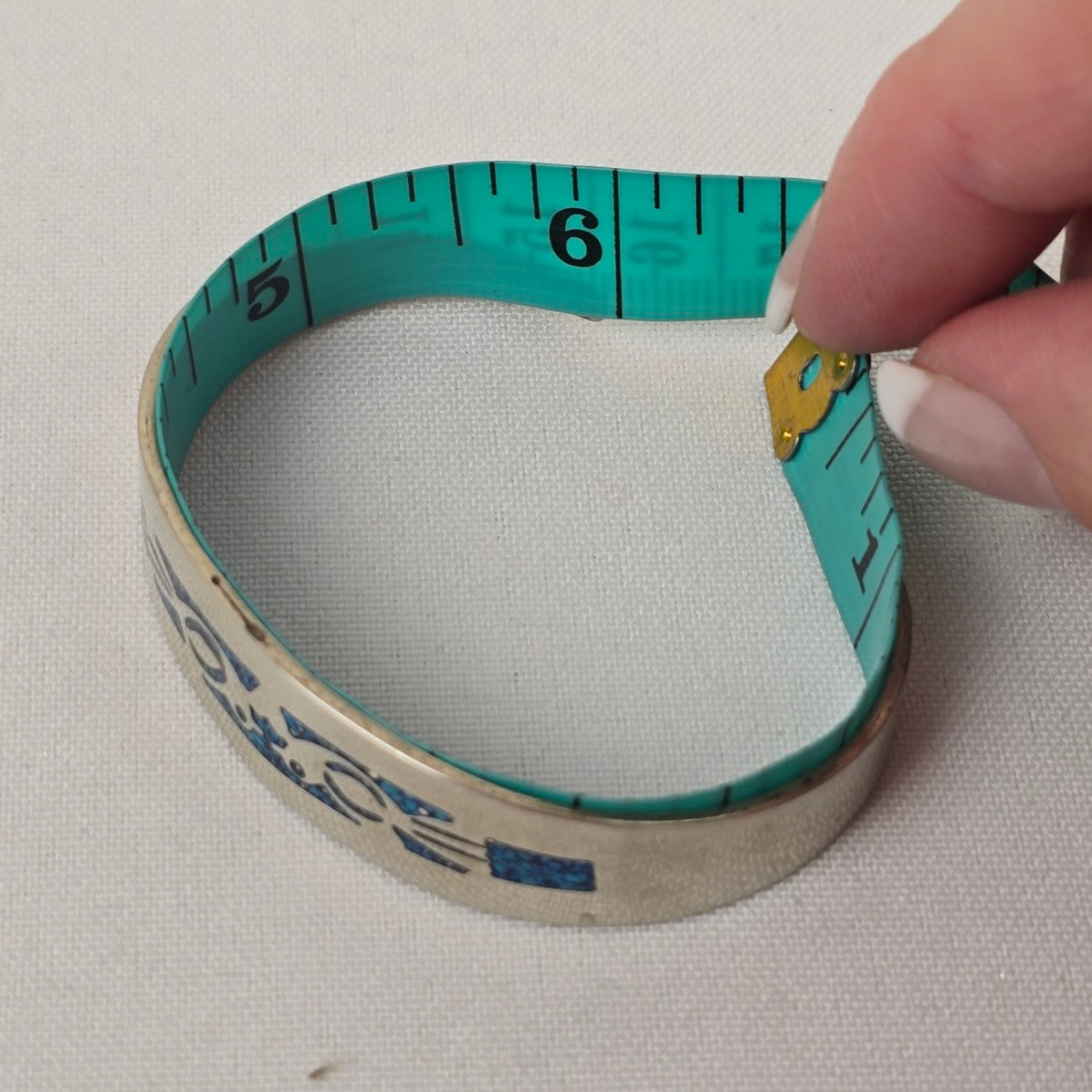 Mexico Sterling Silver Crushed Turquoise Inlay Cuff Bracelet