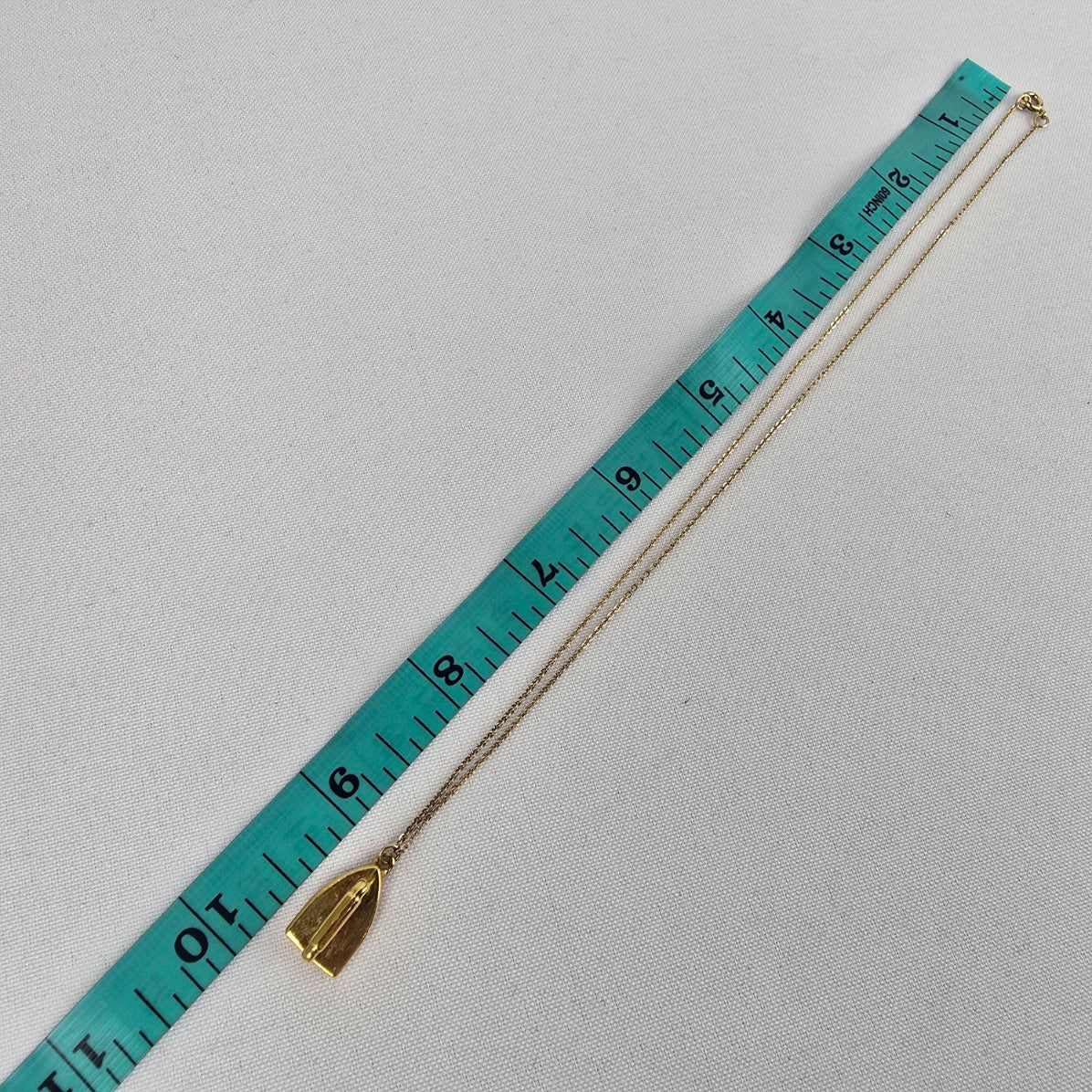 Vintage Gold Tone Iron Pendant Necklace