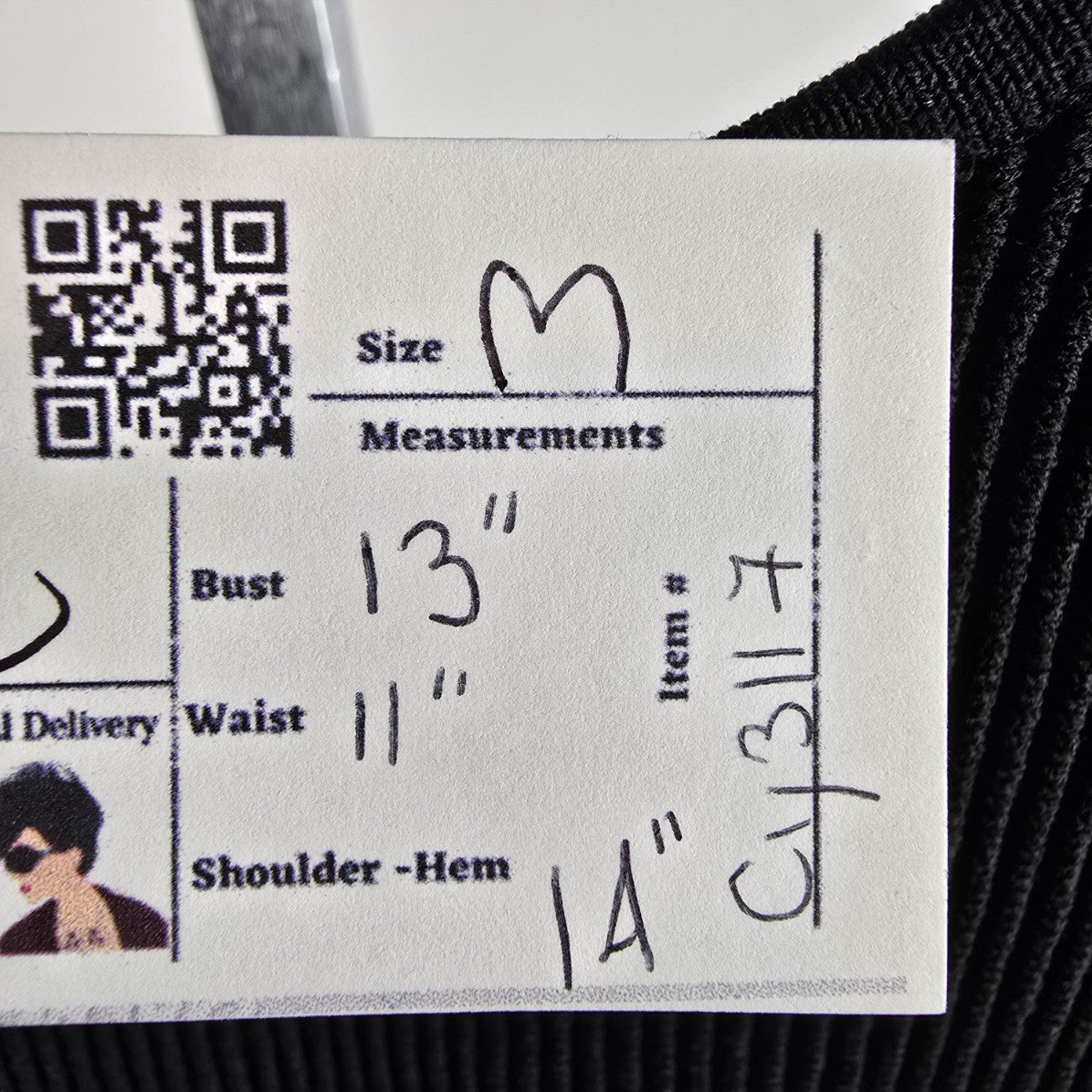 Babaton Sculp Black Knit Crop Tank Size M