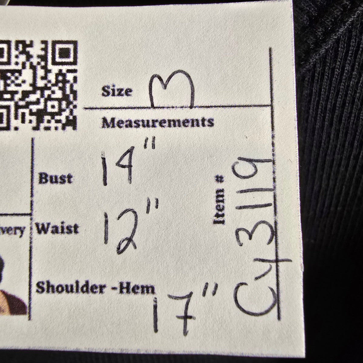 Sunday Best Black Ribbed Sleeveless Cropped Tank Top Size M