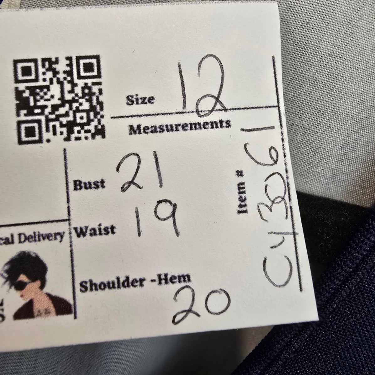 Vintage Ernst Licht Navy Blue Button Up Puff Sleeve Jacket Size 12