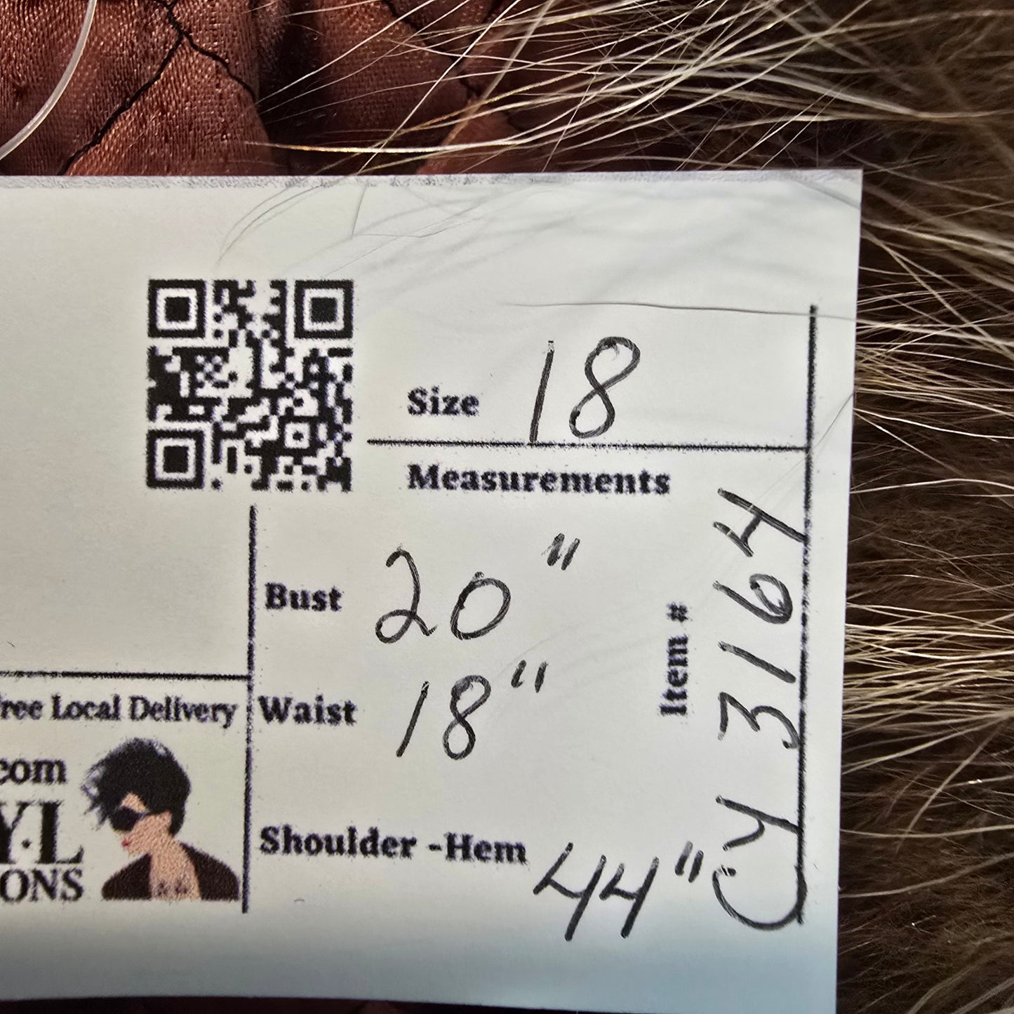 Vintage Fur Trimmed Brown Button Up Jacket Size 18