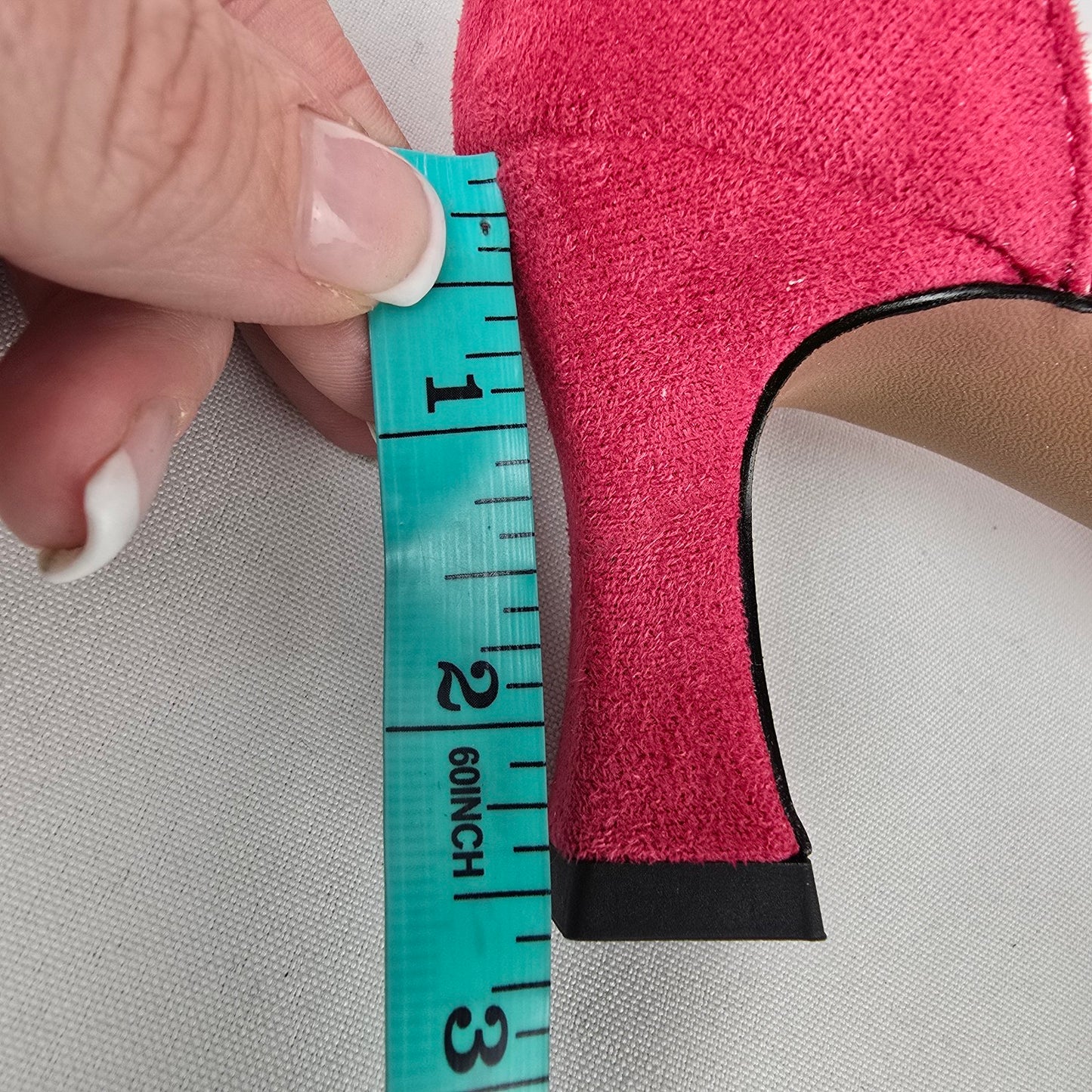 MODENCOCO Pink Faux Suede Pointed Toe Heeled Shoes Size 7