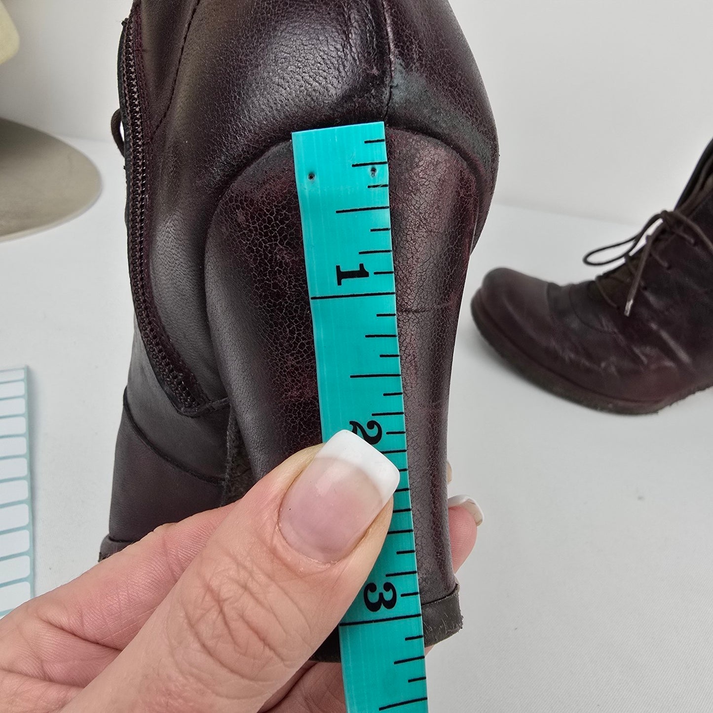 Audley Brown Leather Lace Up Heeled Ankle Boots Size 8