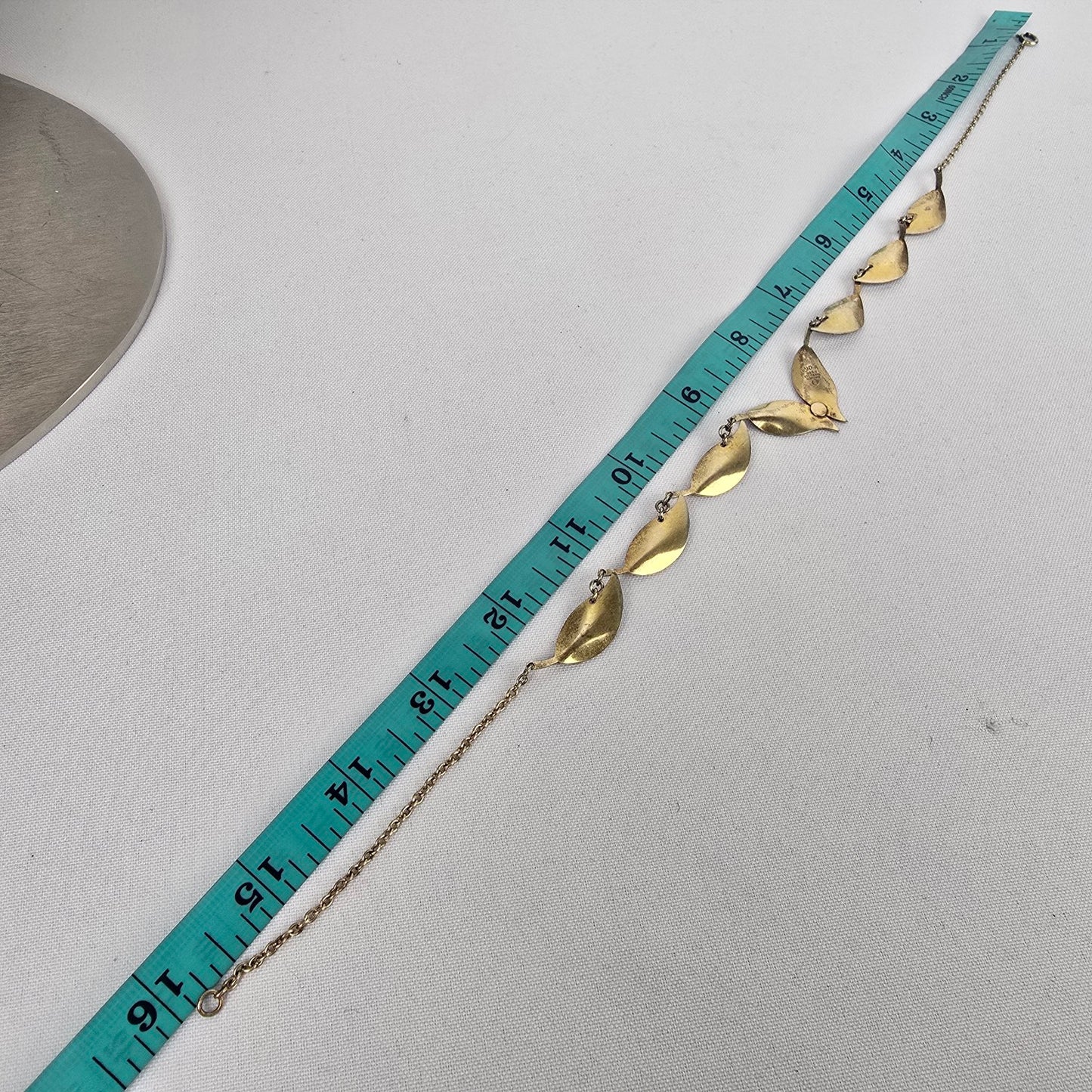 David Andersen Norway 925 Sterling Silver Gold Vermeil Enamel Leaf Necklace