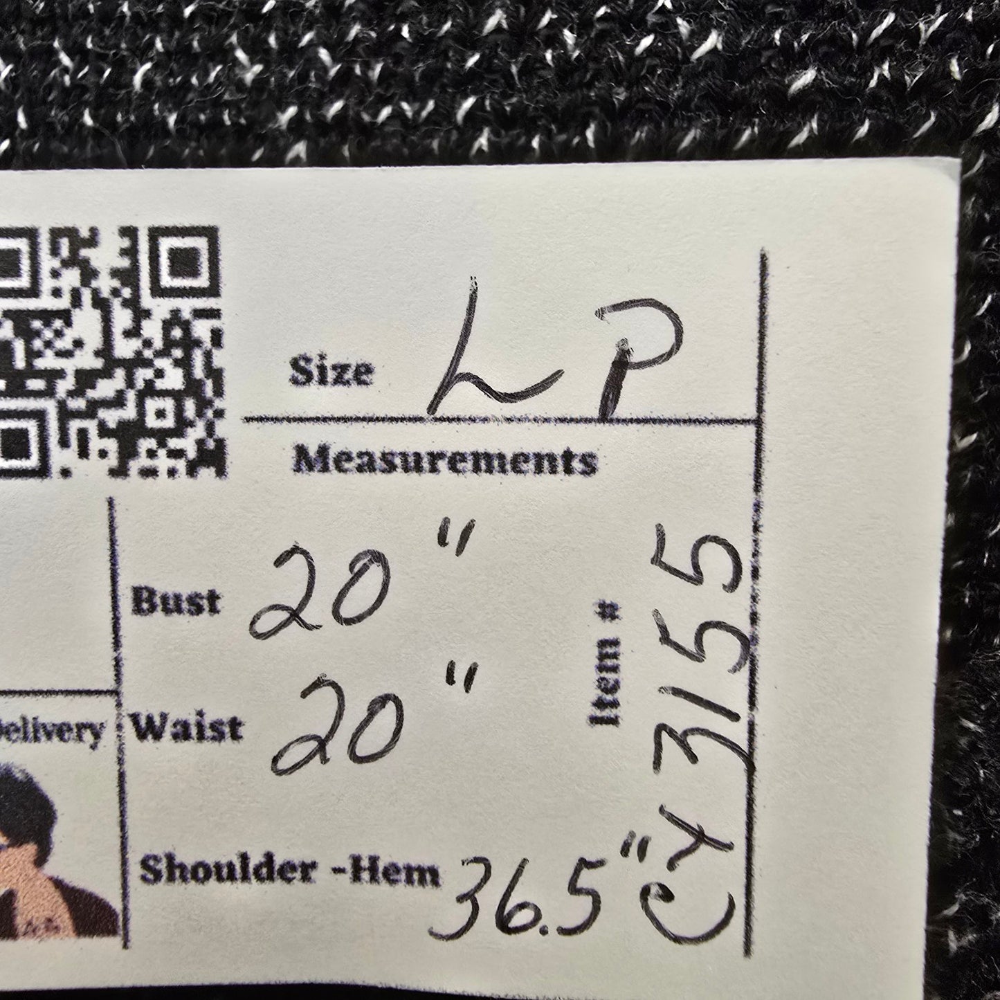 Talbots Black Marled Long Sleeve Zip Front Cardigan Size L Petite