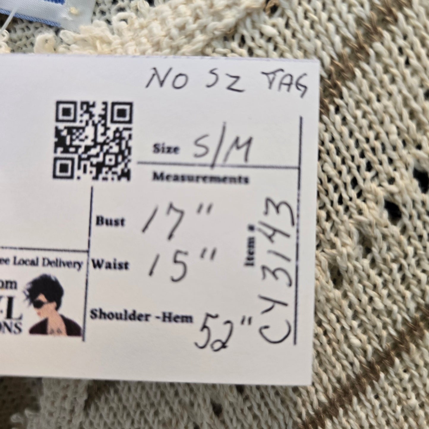 Vintage Lady Anne Cream Crochet Midi Dress Size S/M