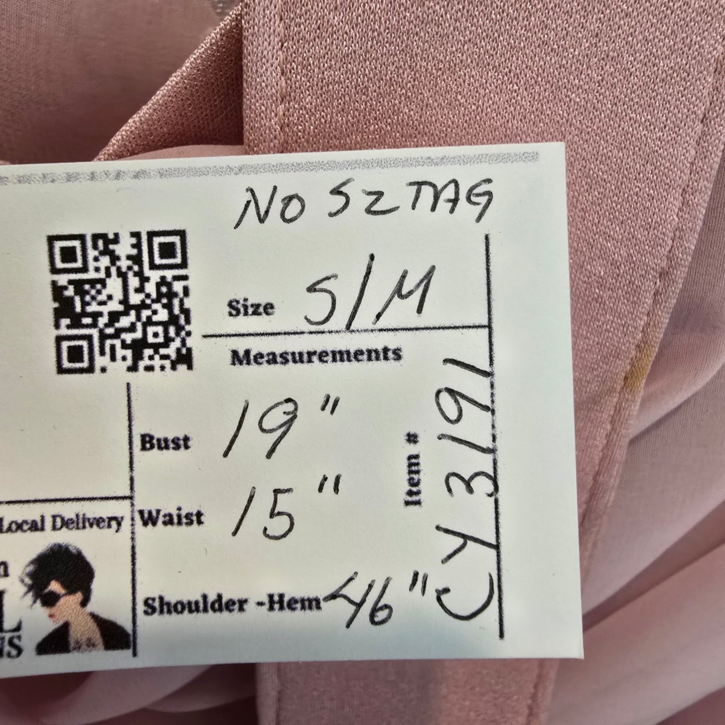 1970’s ‘Dance Originals by Zarnett Pink Belted Midi Dress Size S