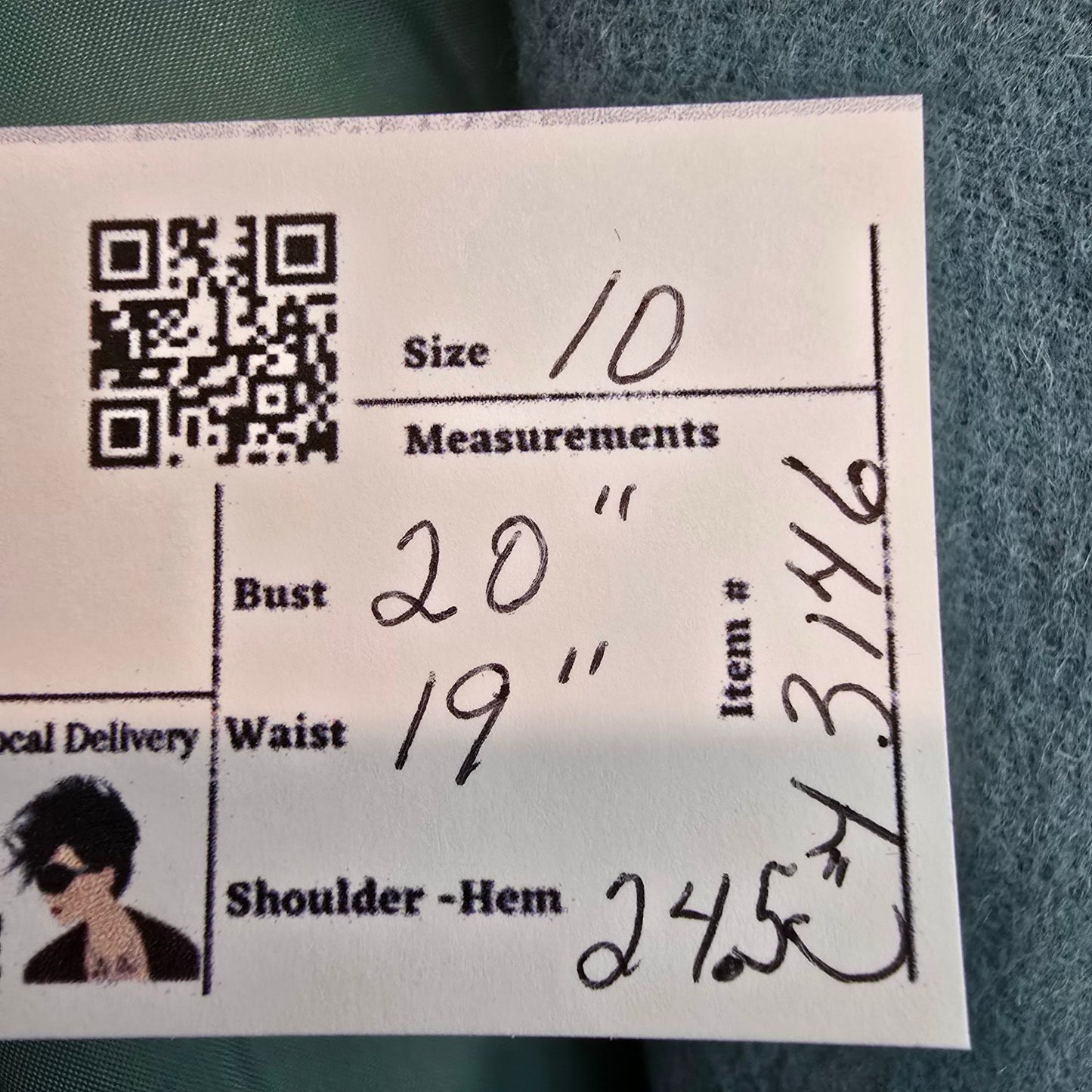 Louben Blue Wool Button Up Blazer Jacket Size 10