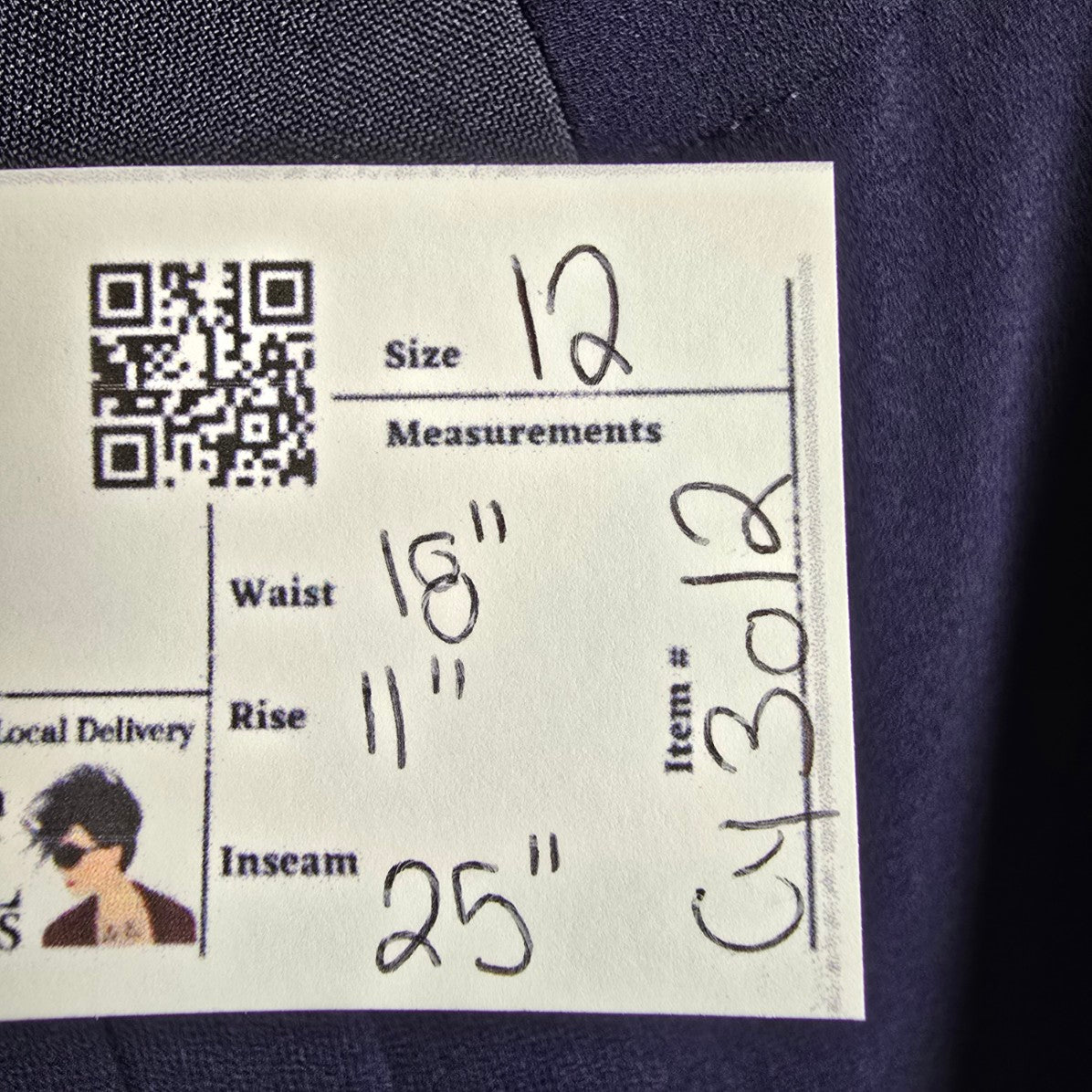 Babaton Trouser Pant Navy Blue Pleated Pull On Pants Size 12