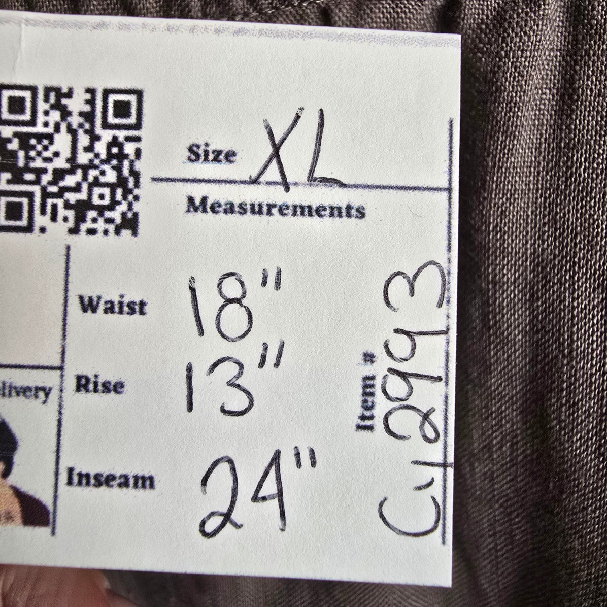 Stella Carakasi Grey Linen Cropped Pants Size XL