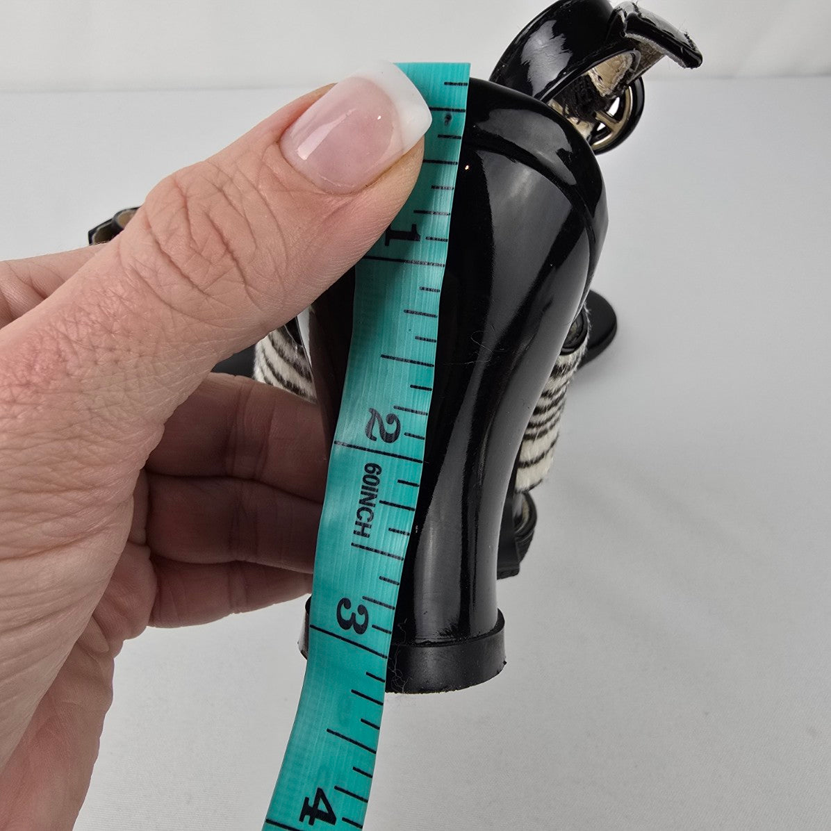 Luv Shoes Black Zebra Print Leather Sling Back Sandals Size 8