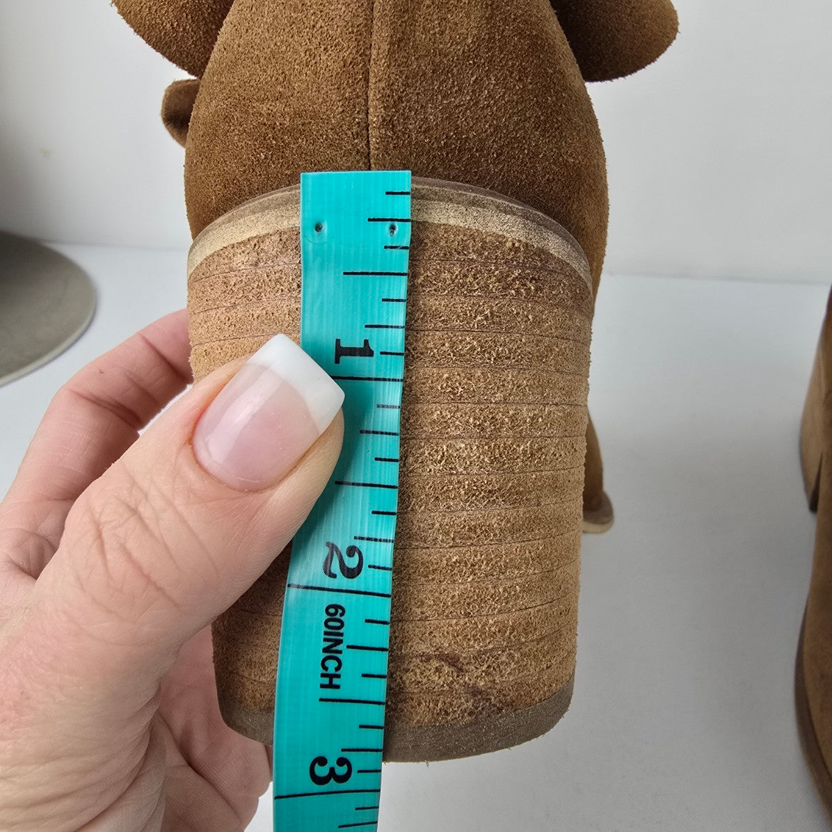 BP Suede Heeled Booties Cognac Brown Size 8