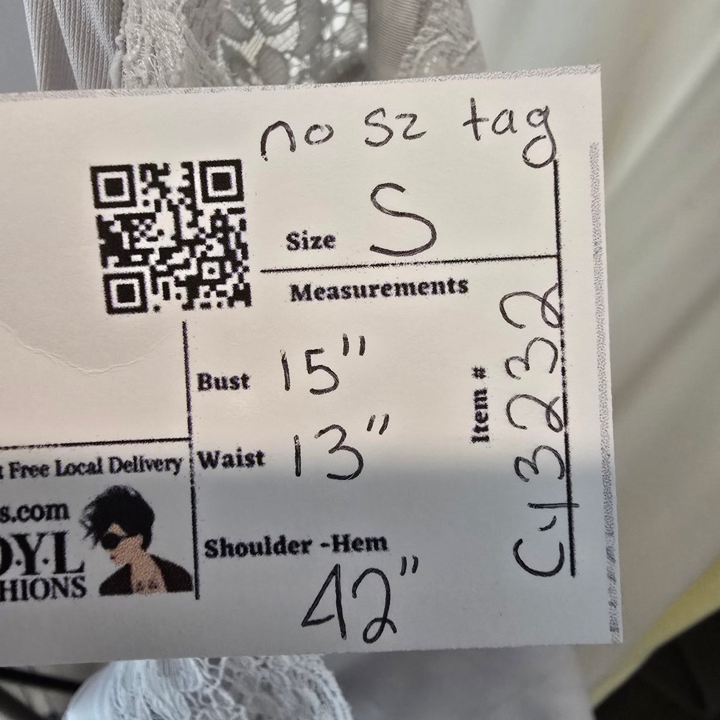 Vintage Grey Full Slip Dress Size S