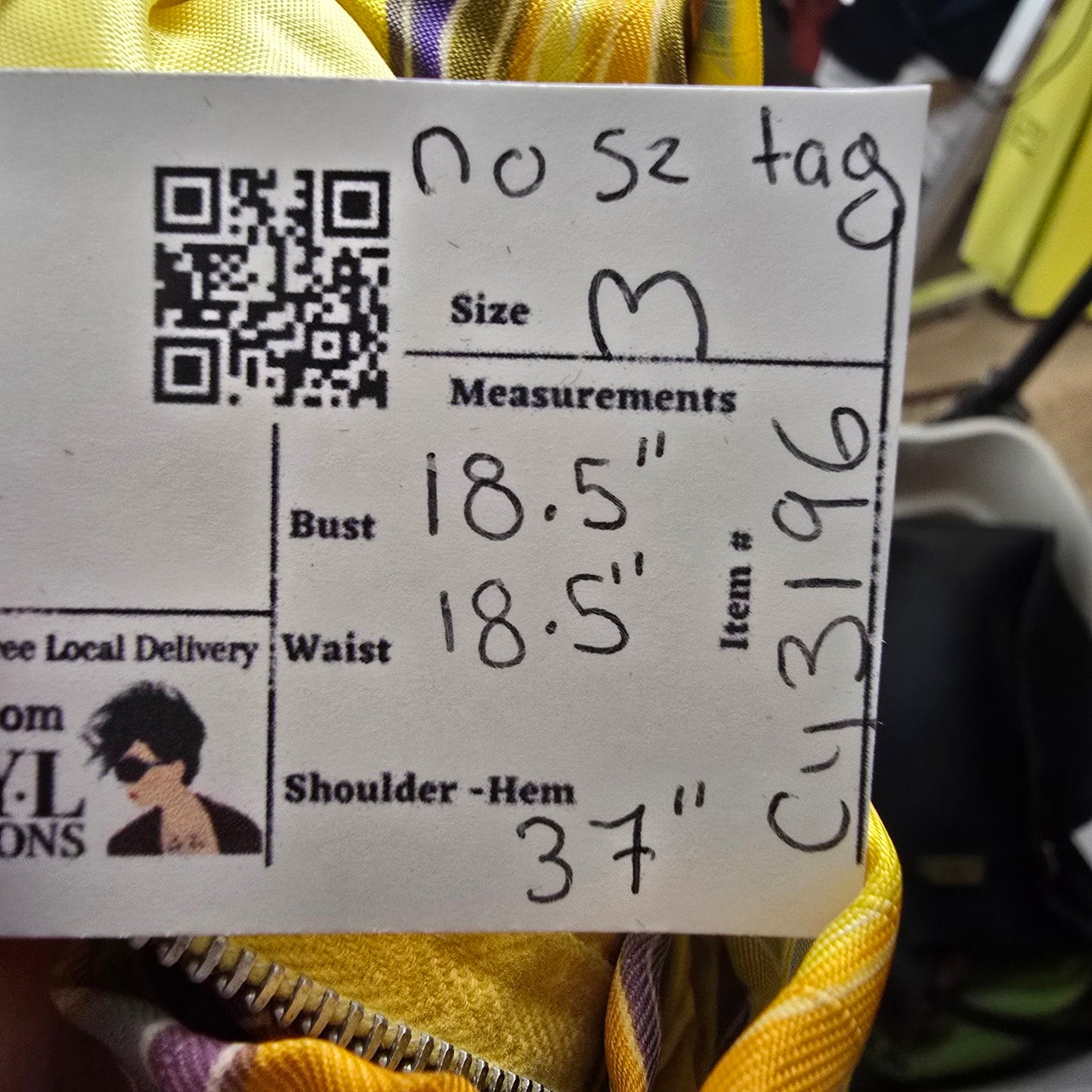 Vintage 70s Yellow Neck Tie Shift Dress Size M