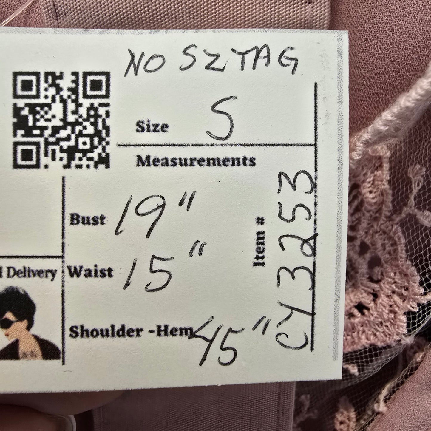 Vintage Pink Lace Collar Midi Dress Size S