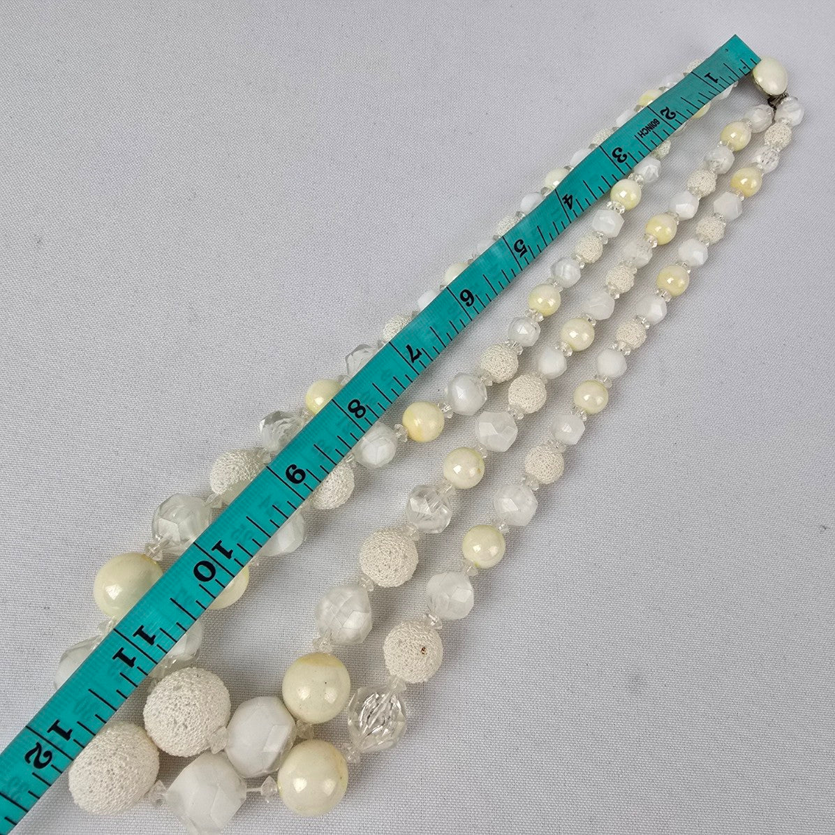 Vintage Hong Kong Cream Layered Beaded Necklace