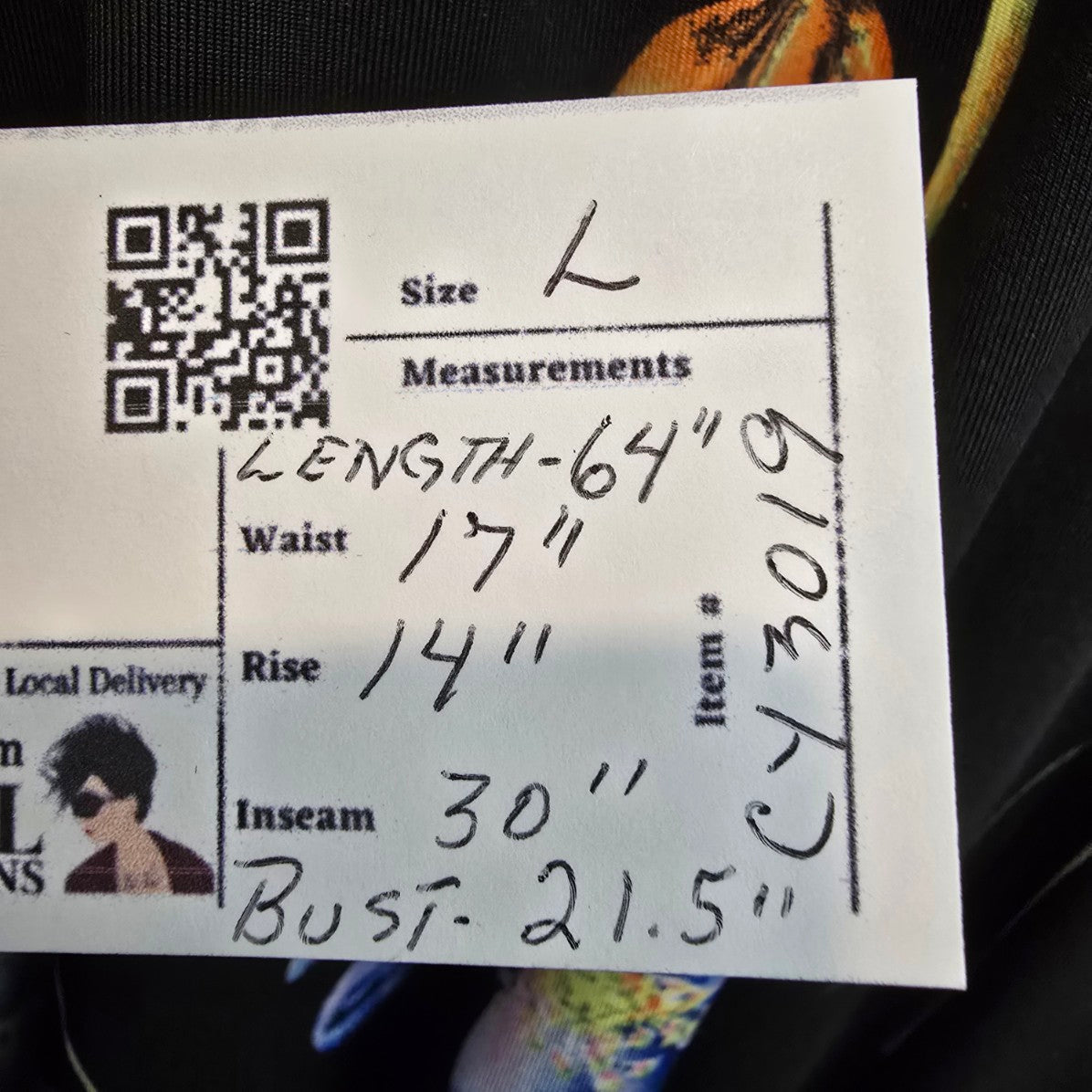 Guillaume Black & Blue Floral Wide Leg Jumpsuit Size L