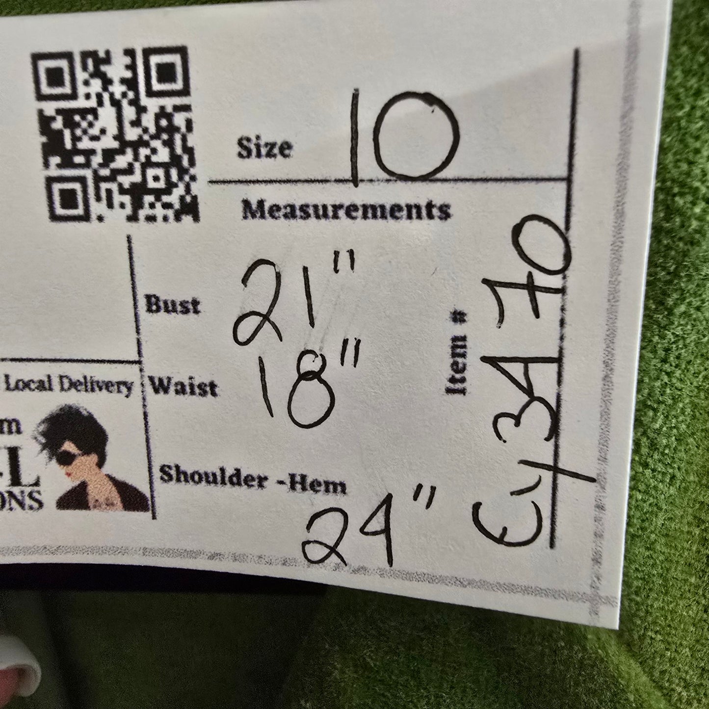 Flair FS Sport Green Cotton Velvet Button Up Blazer Jacket Size 10